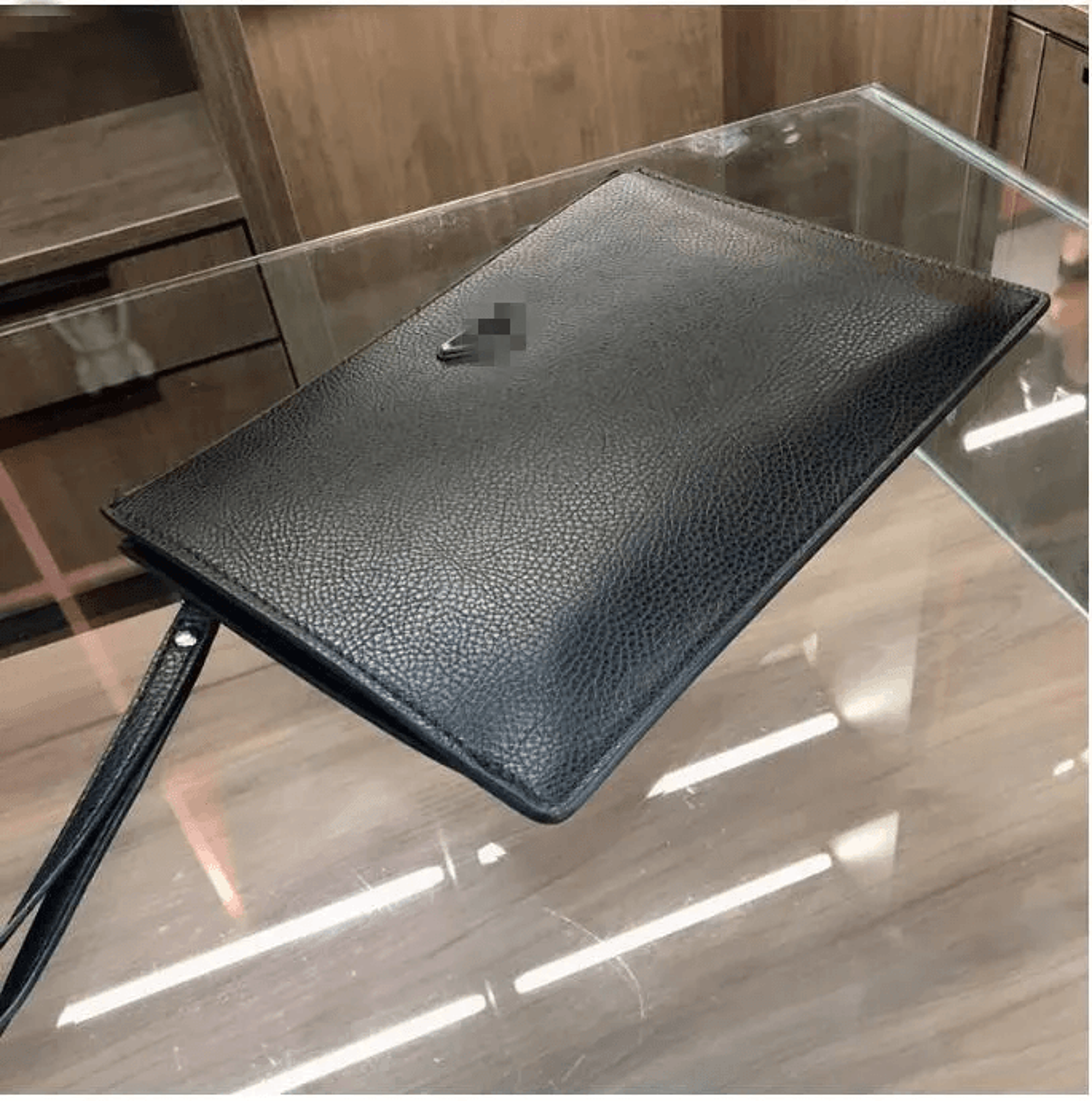 Men Triple Black Leather Tri Fold Wallet Clutch Card Holder 0