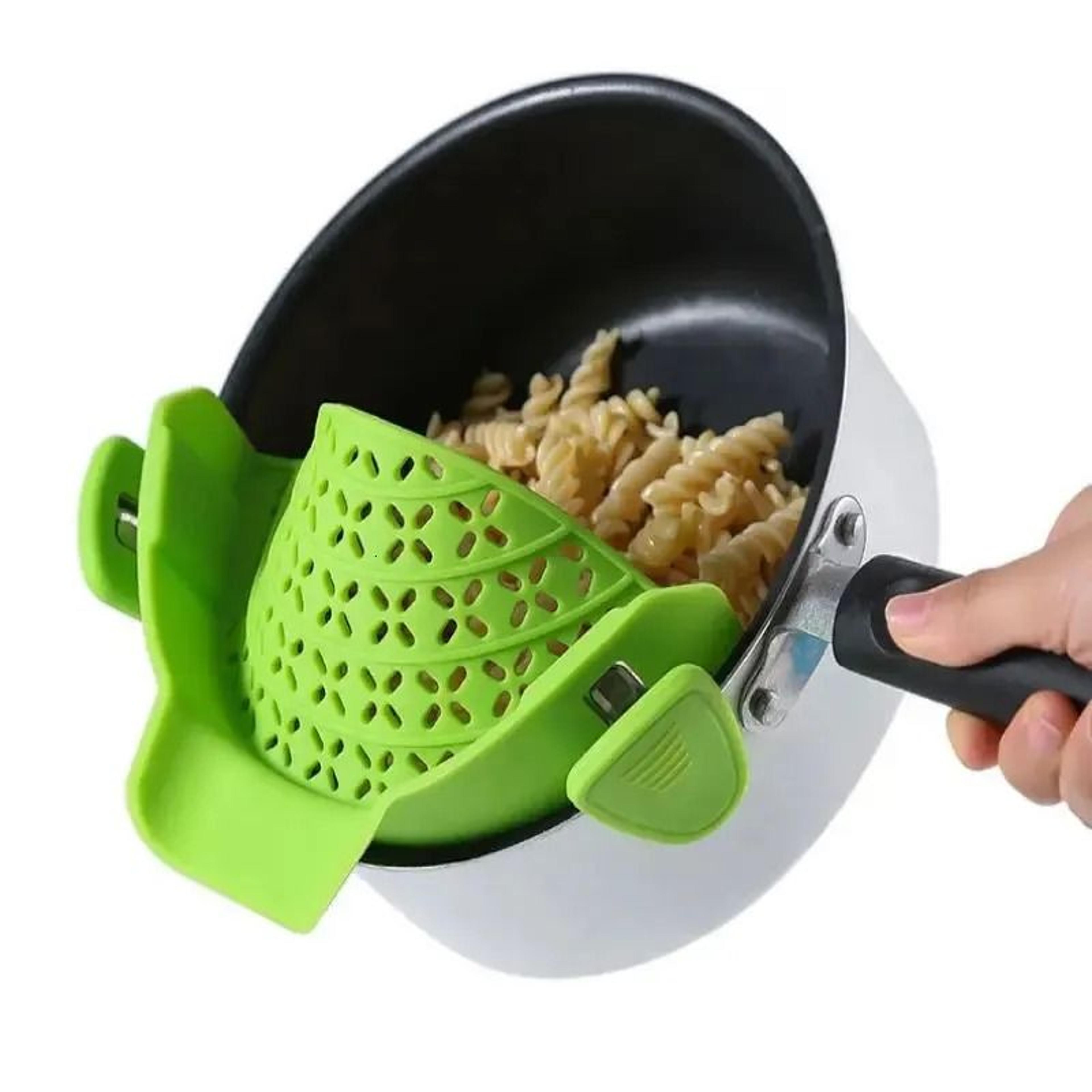 Food Grade Silicone Clip On Pot Strainer For Pasta And Rice 5