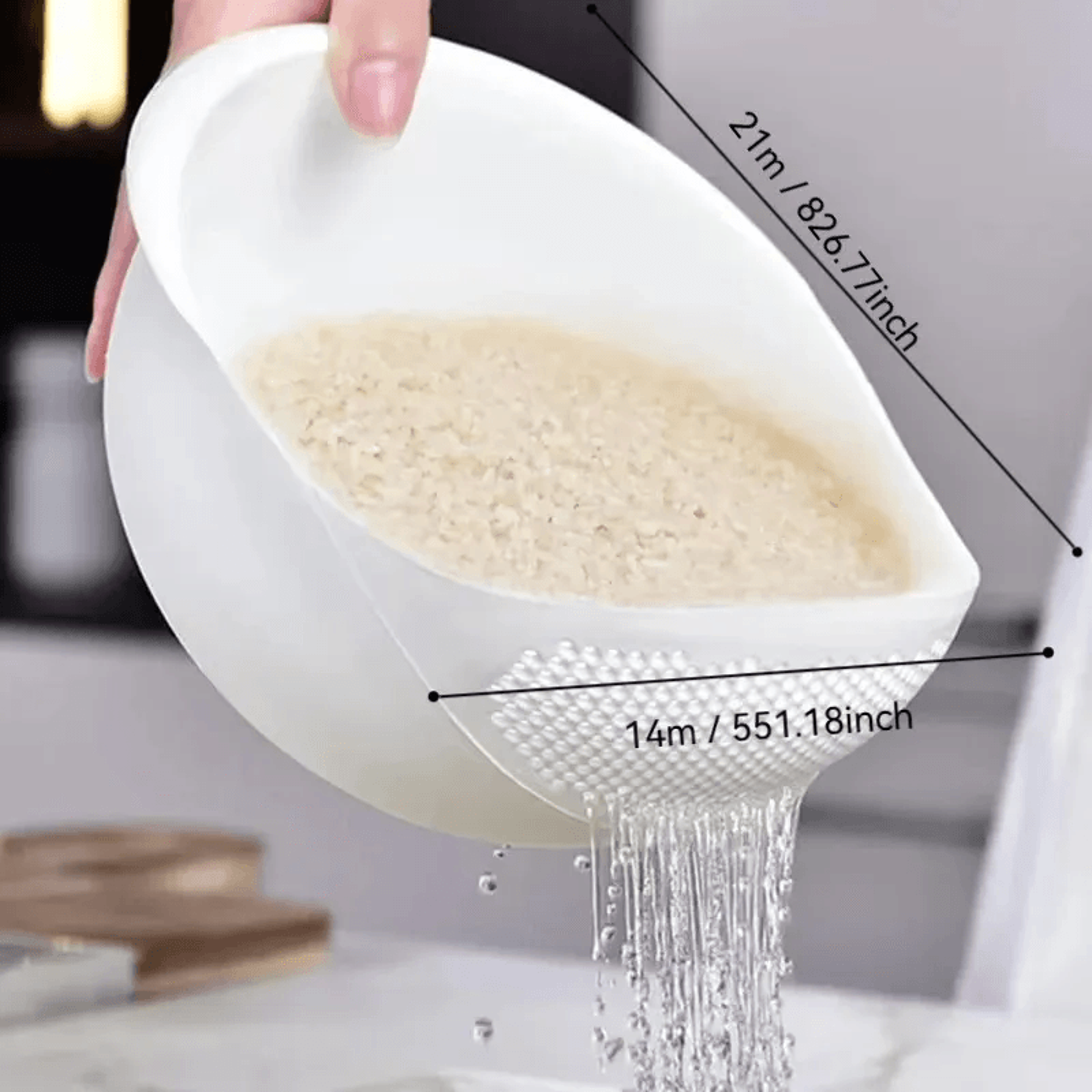 Plastic Colander With Handle Kitchen Strainer Basket For Rice Fruits And Vegetables 1