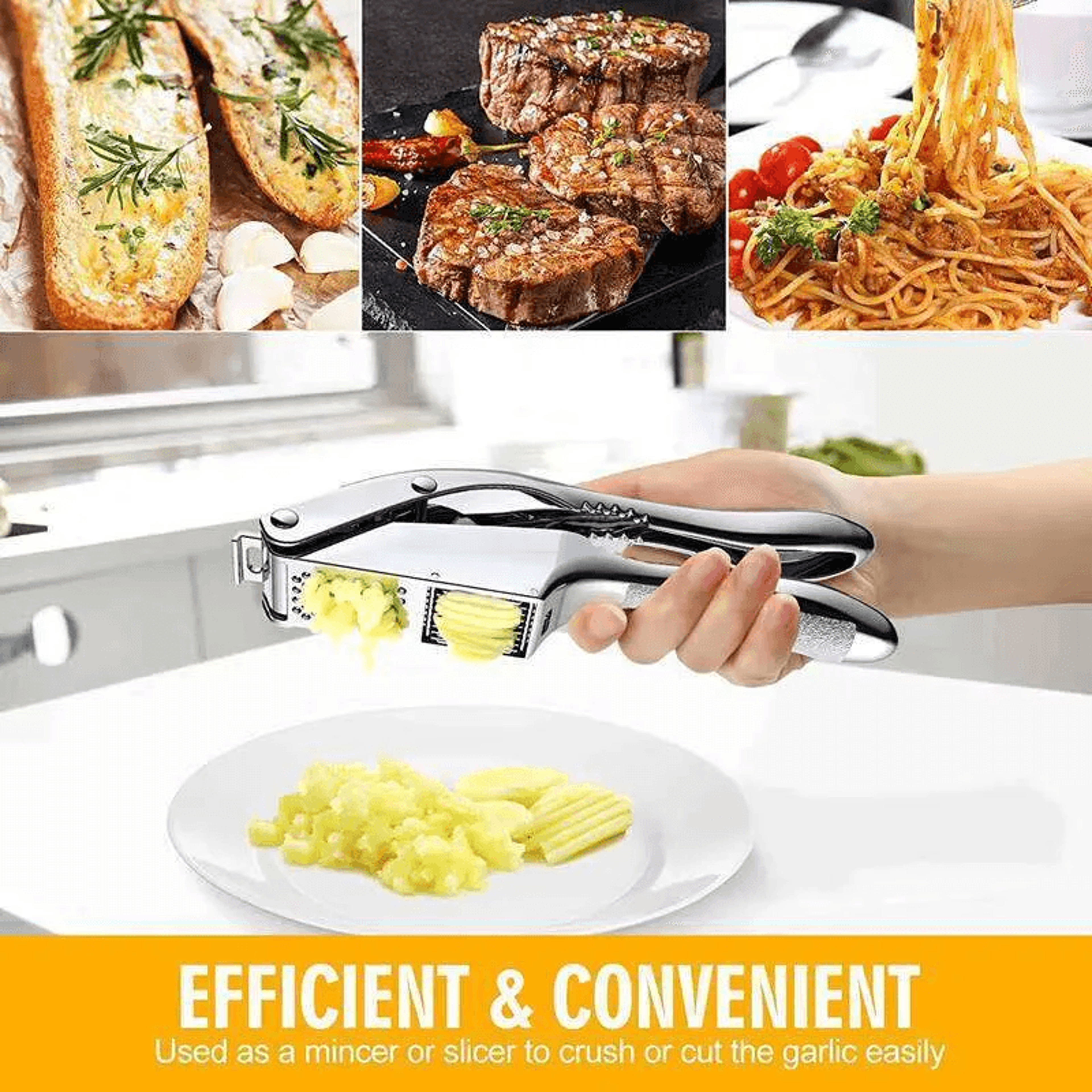 Manual Garlic Press Chopper Aluminum Alloy Stainless Steel Kitchen Tool 1