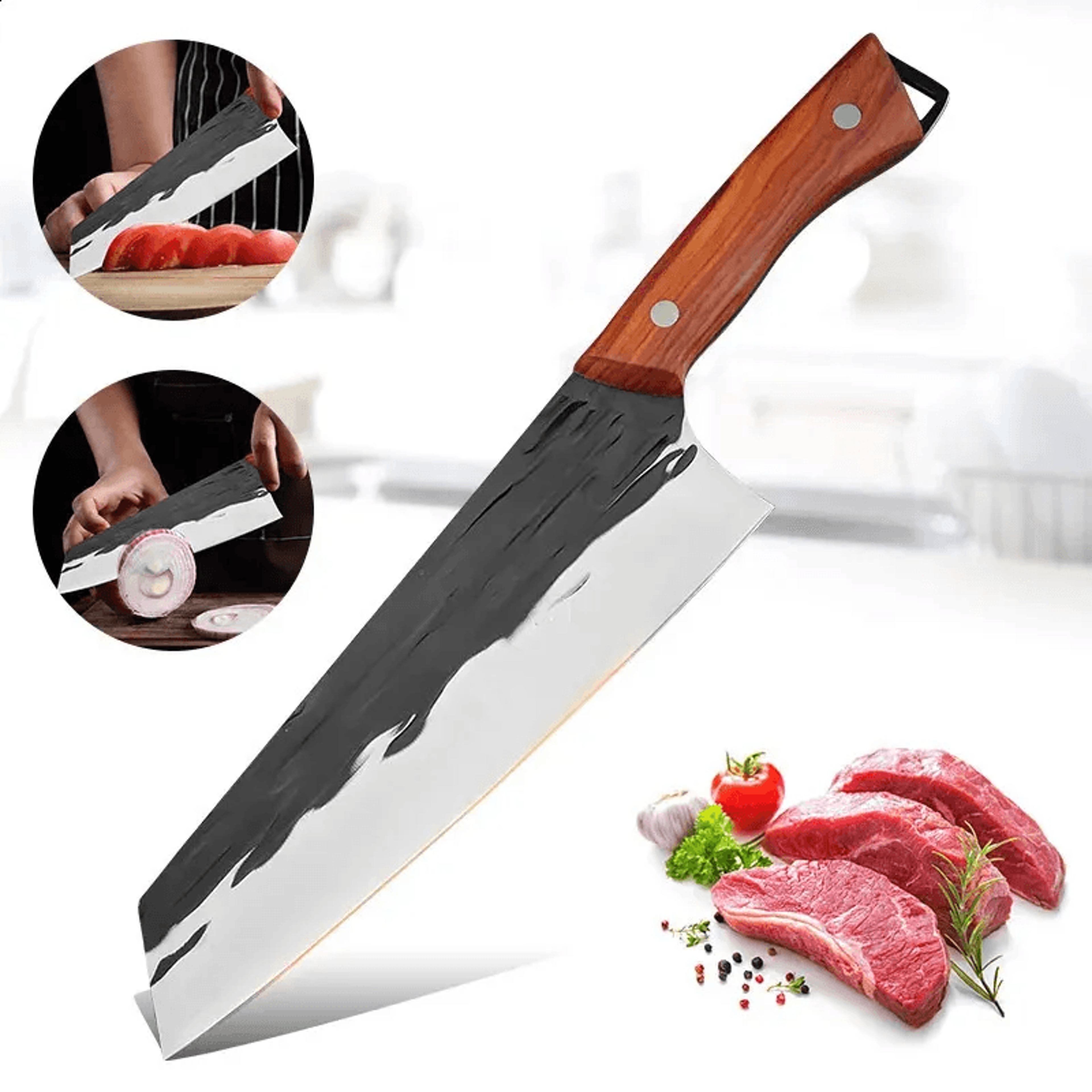 Professional Stainless Steel Chef Knife Set Boning Butcher Meat Cleaver 4