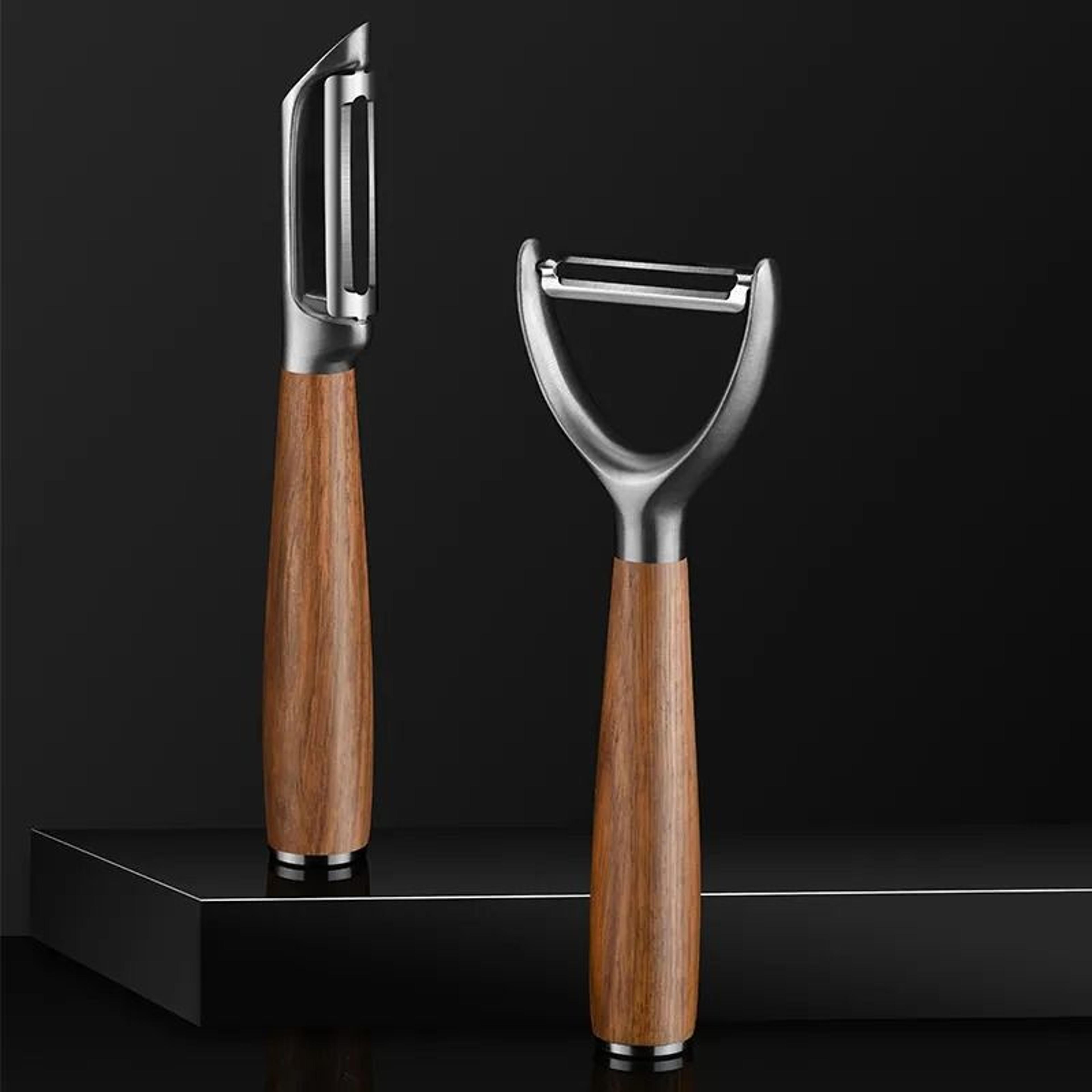 Stainless Steel Fruit Peeler Set Rosewood Handle Kitchen Peeler 3