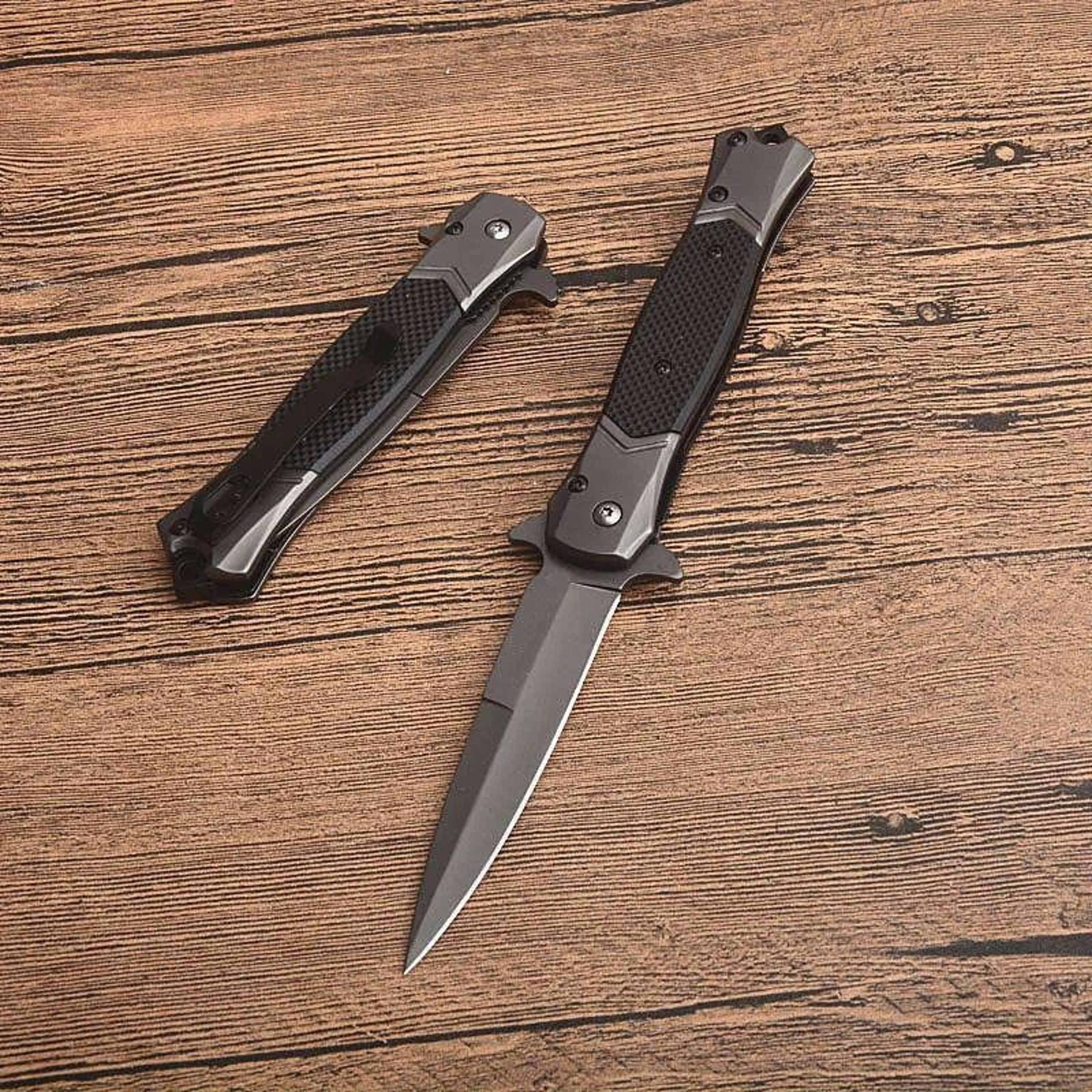 Assisted Open Folding Pocket Knife Blade Handle 0