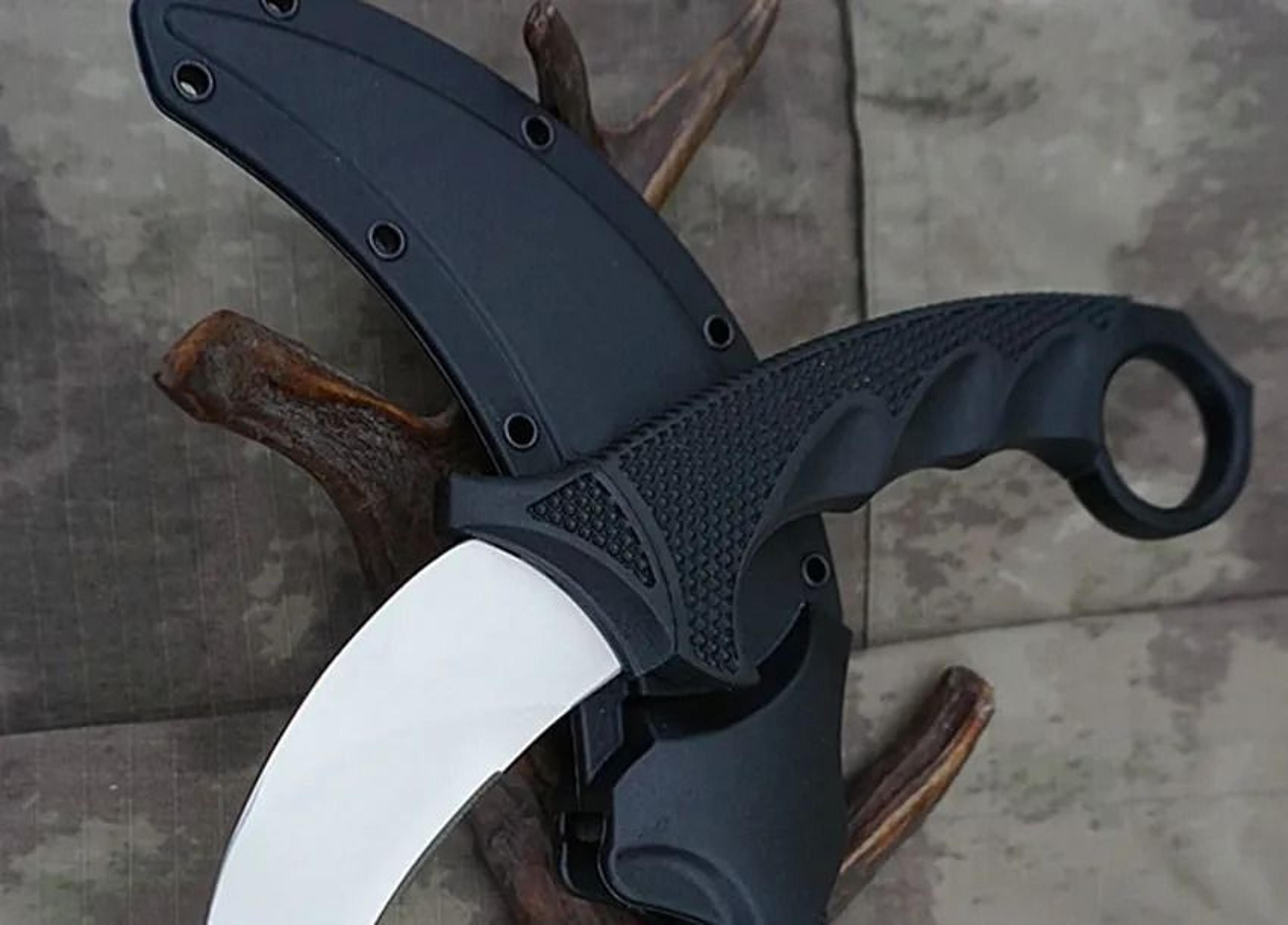 Tiger Fixed Blade Karambit Steel Camping EDC Knife With Kydex Sheath 1