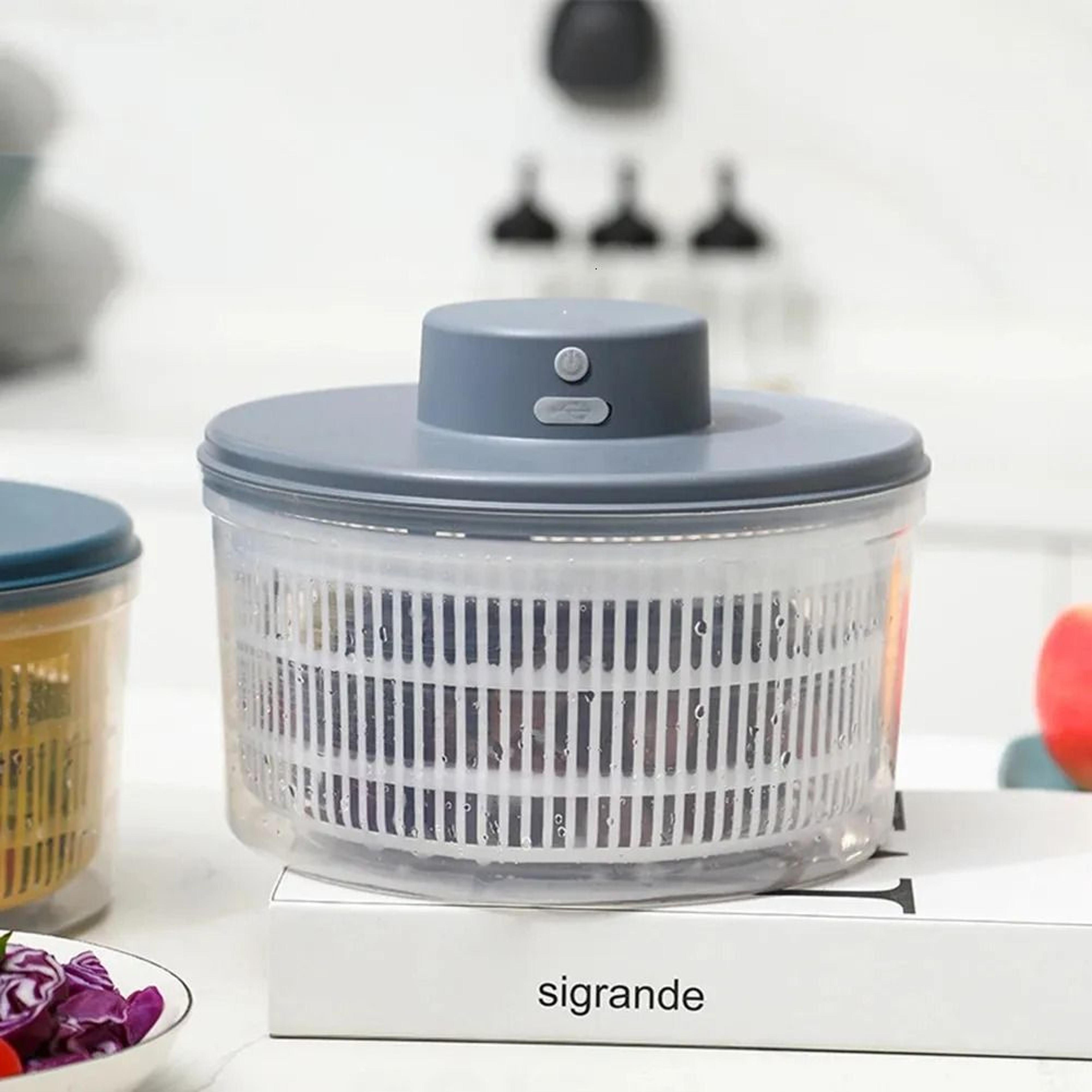 Electric Salad Spinner Automatic Lettuce Spinner Quick Dry Vegetable Dryer 3