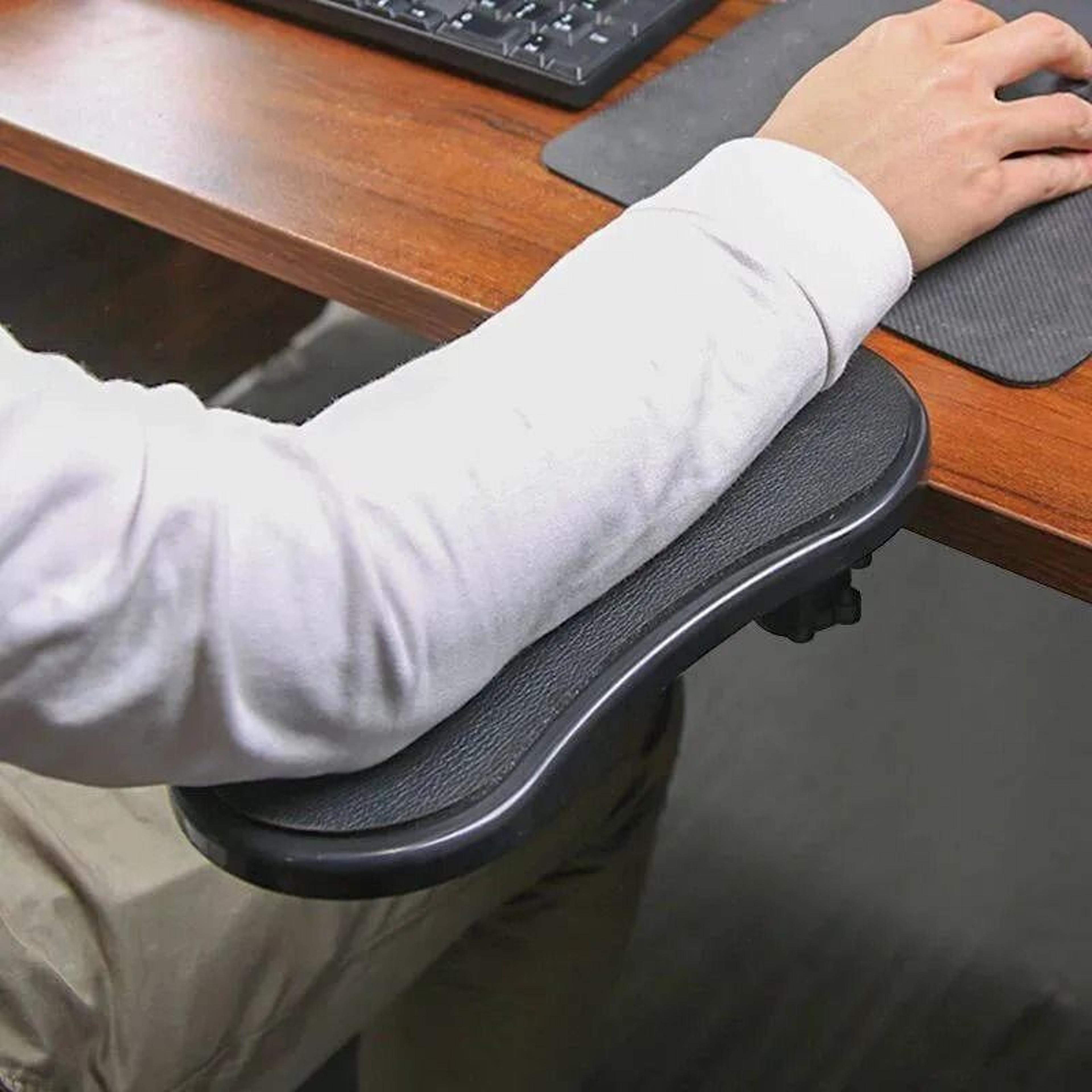 adjustable ergonomic desk armrest with wrist support and rotating mouse pad