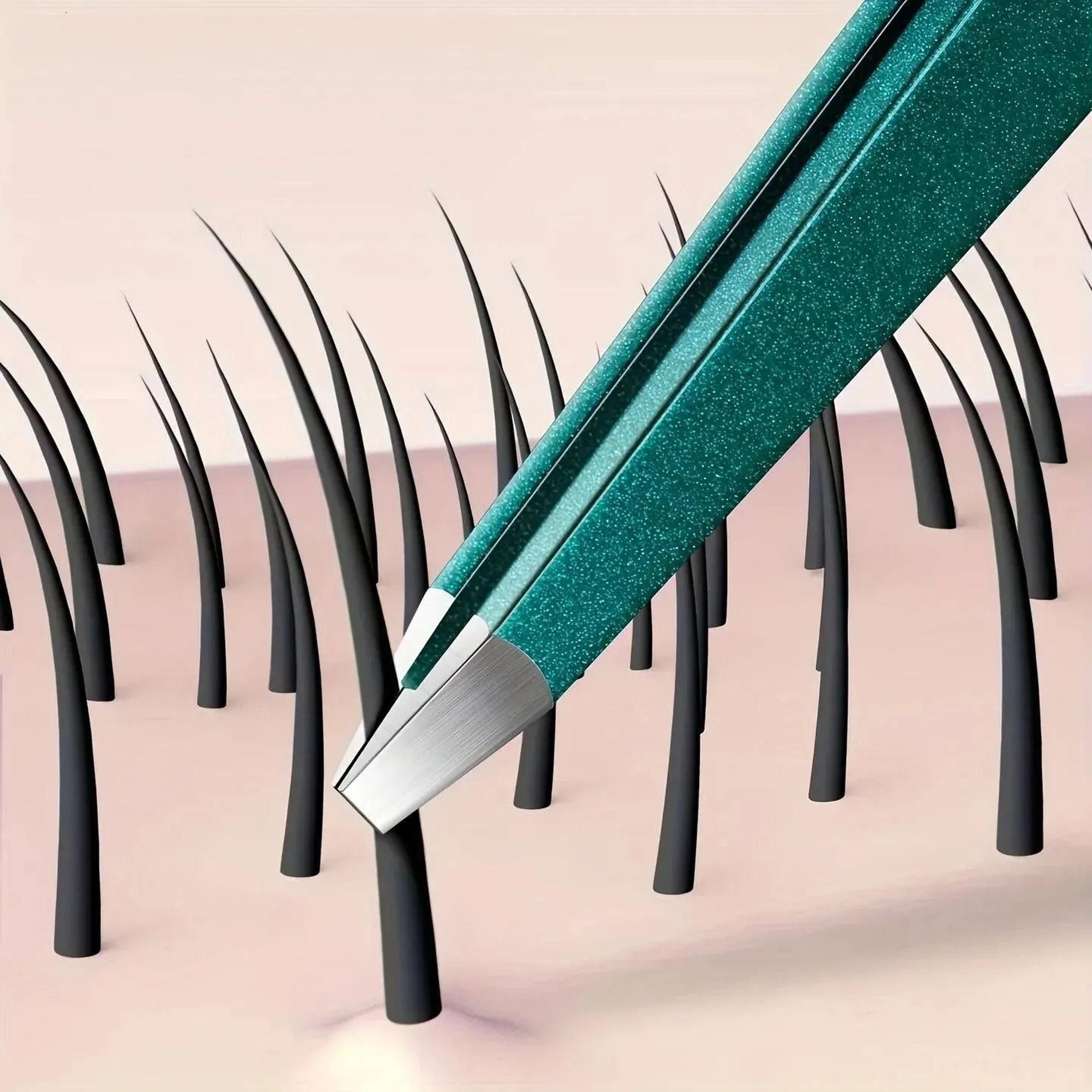 High Precision Flat Tip Tweezers With Case For Eyebrow And Facial Hair Removal 1