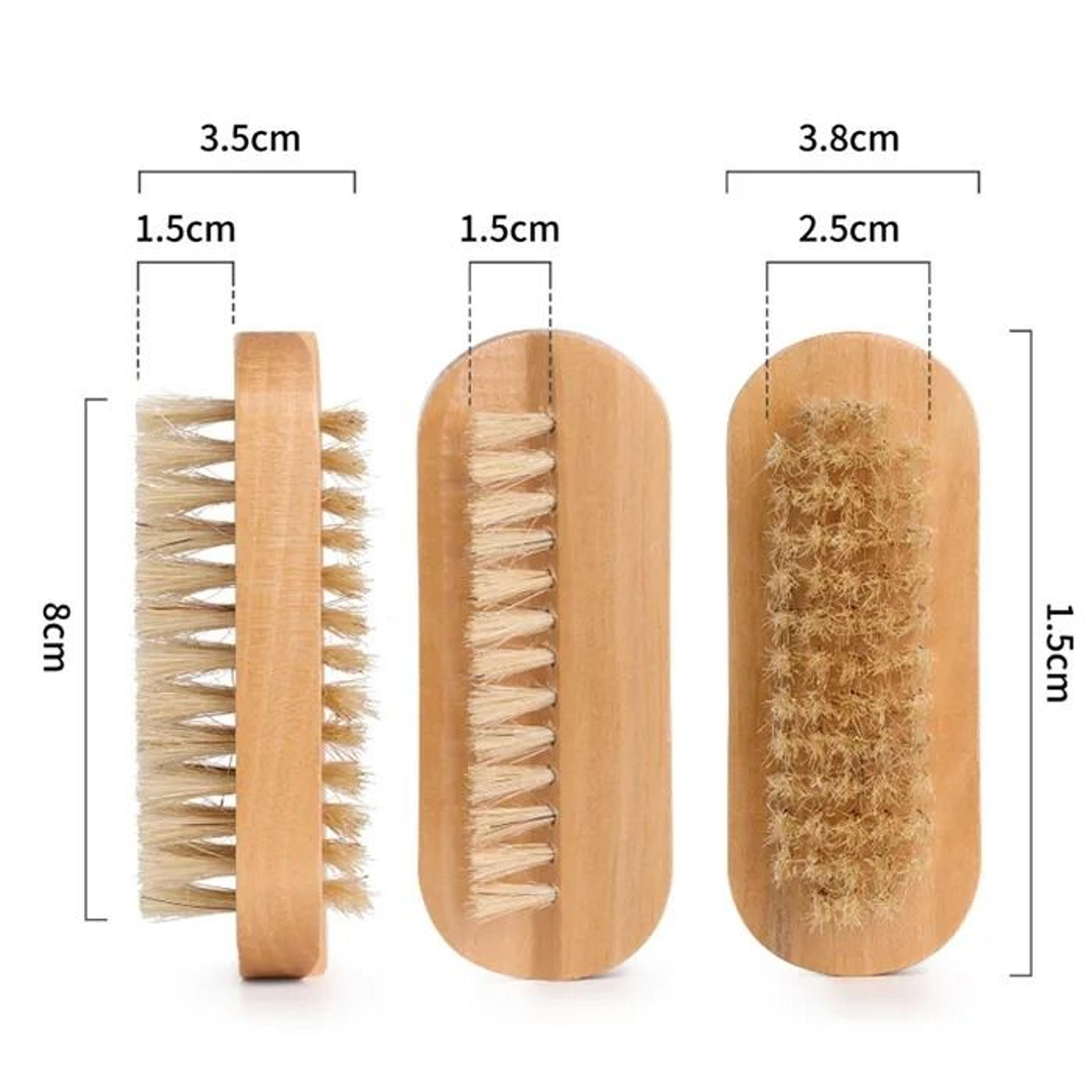 Dual Sided Wooden Nail Brush With Natural Boar Bristles For Hand And Nail Cleaning 3