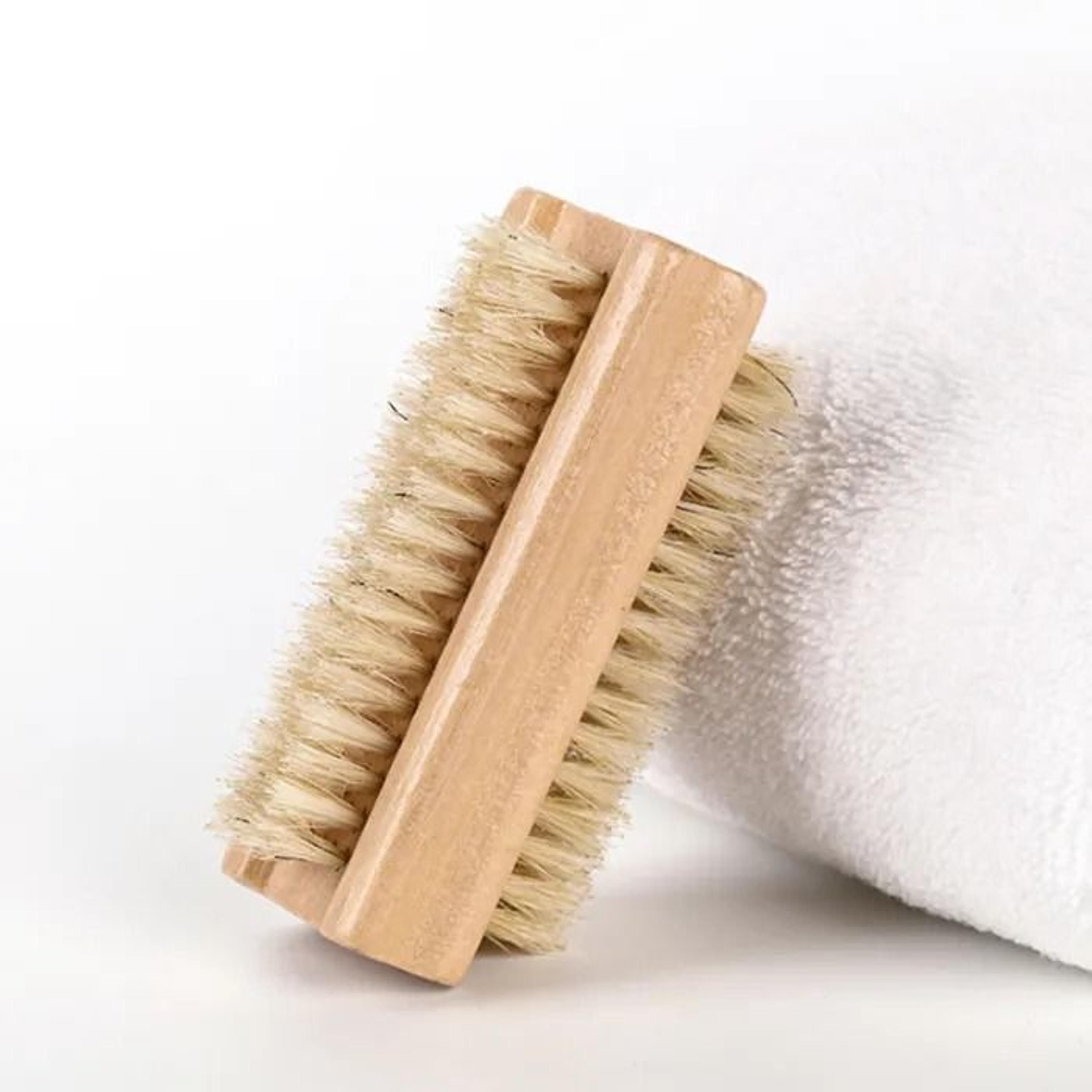 Dual Sided Wooden Nail Brush With Natural Boar Bristles For Hand And Nail Cleaning 4
