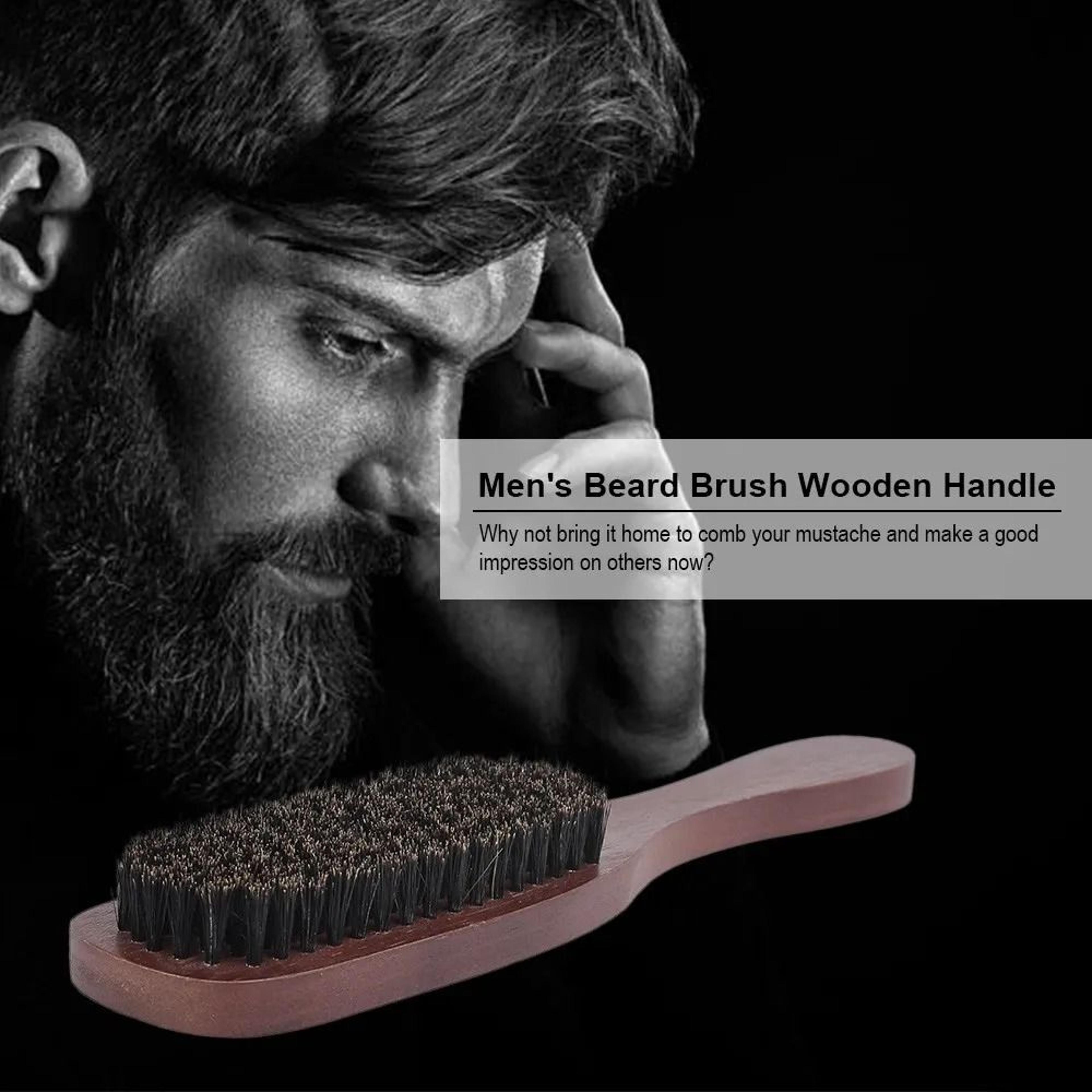 Wooden Beard Brush And Comb Set For Mens Facial Hair Grooming And Moustache Styling 2