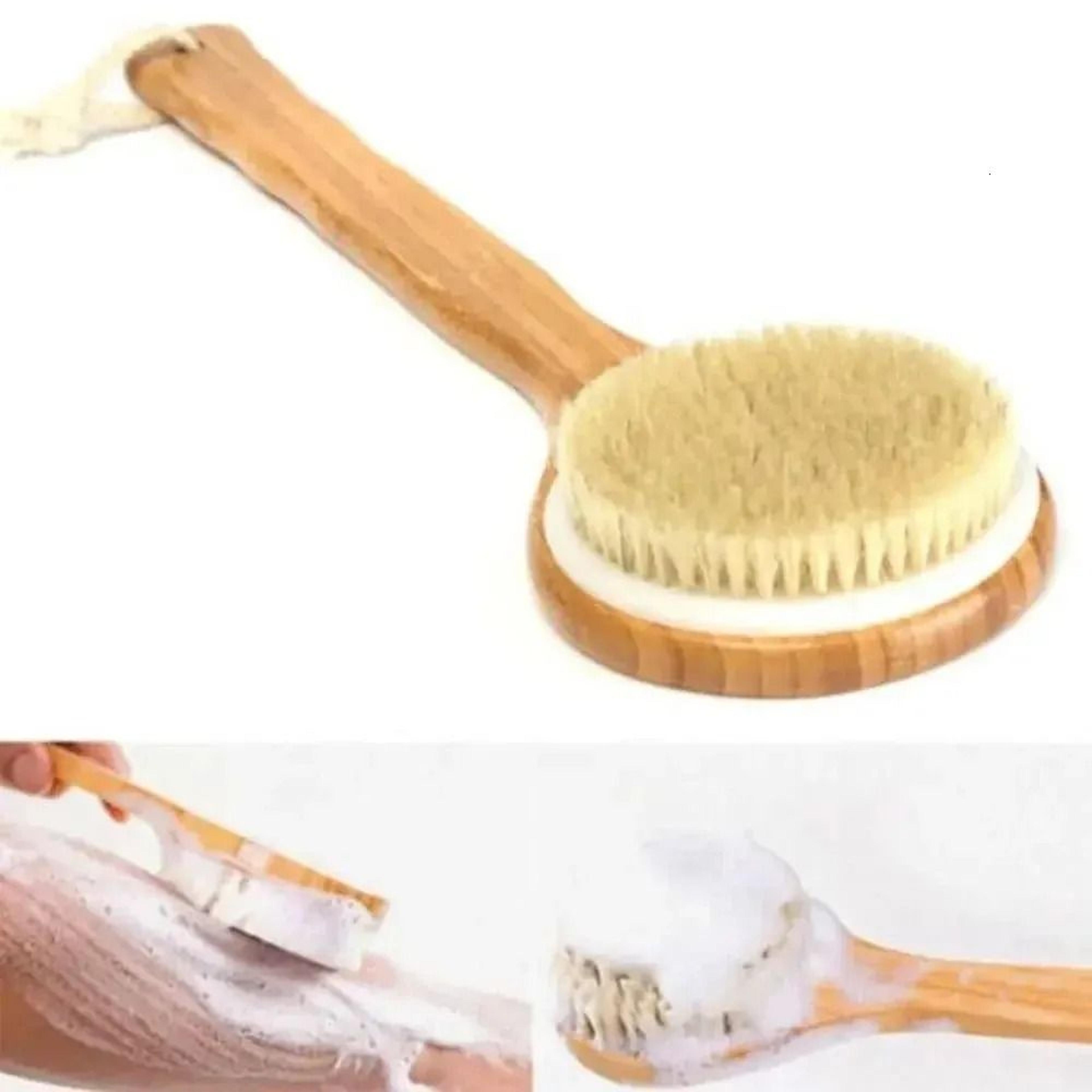 Long Handle Boar Bristle Body Brush For Dry Brushing And Back Exfoliation 5