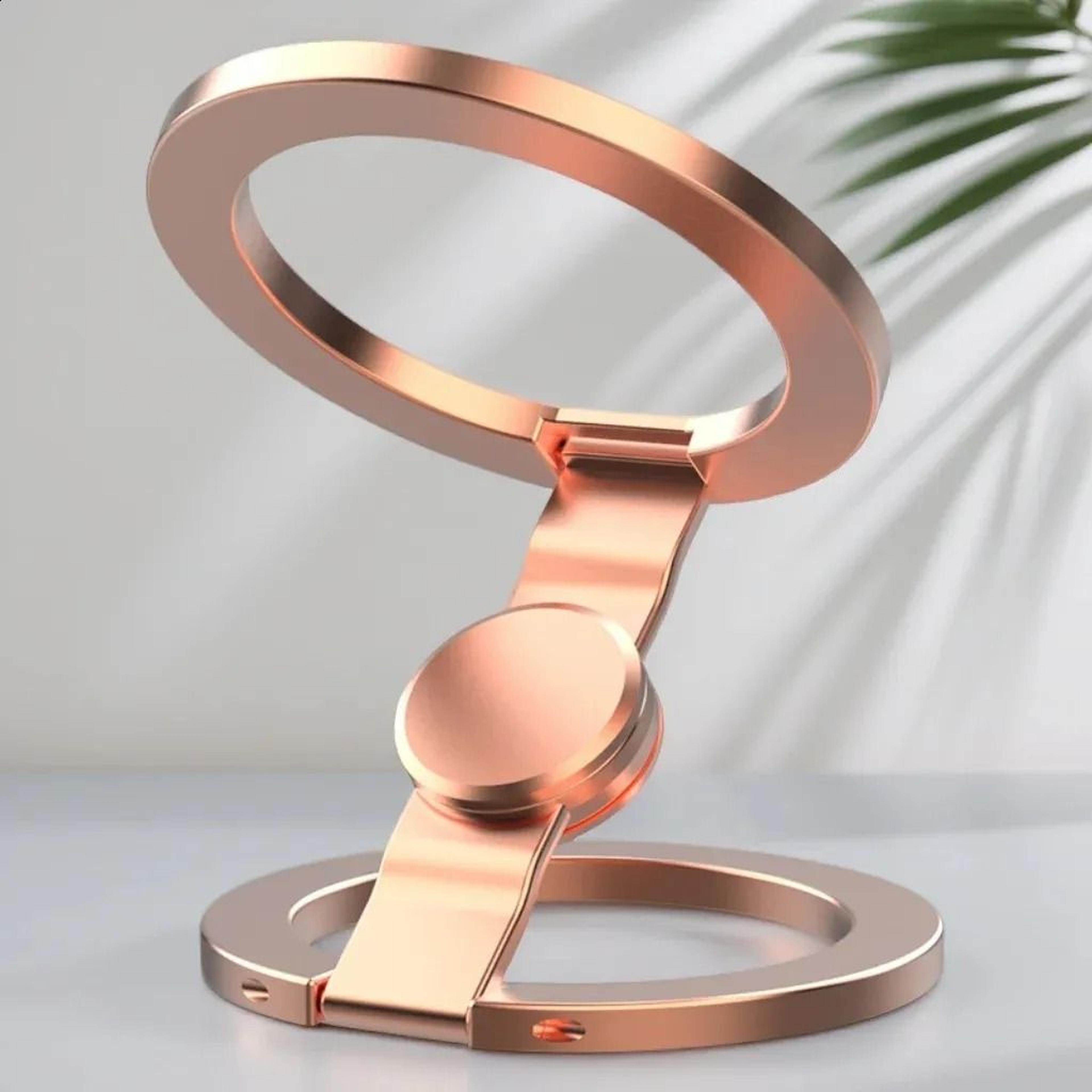 Double Sided Magnetic Phone Holder 360 Rotating Metal Phone Stand For Desk Car And Travel 1