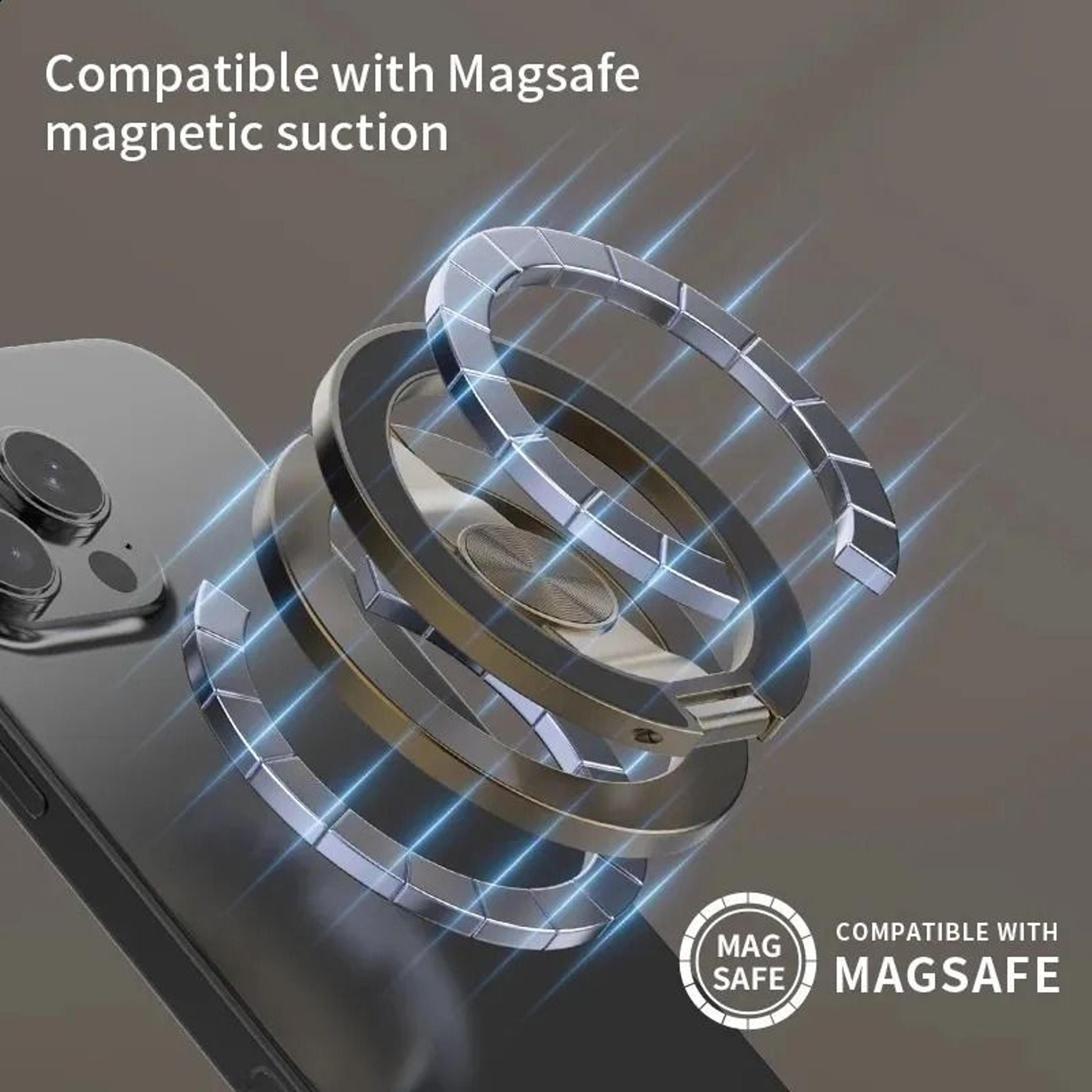 Double Sided Magnetic Phone Holder 360 Rotating Metal Phone Stand For Desk Car And Travel 7