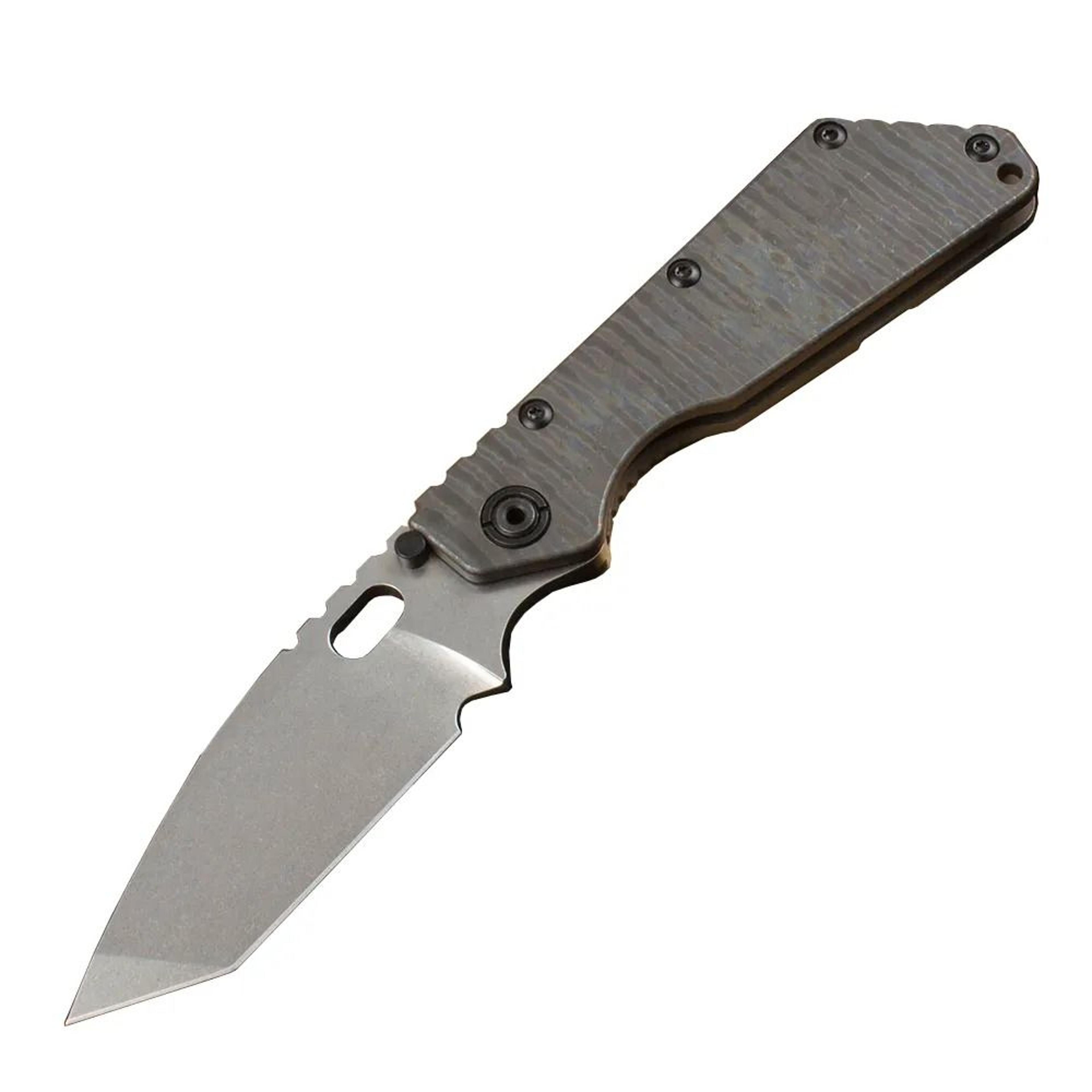 SMF Steel Folding Knife With Stonewashed Blade And Titanium Handle 2