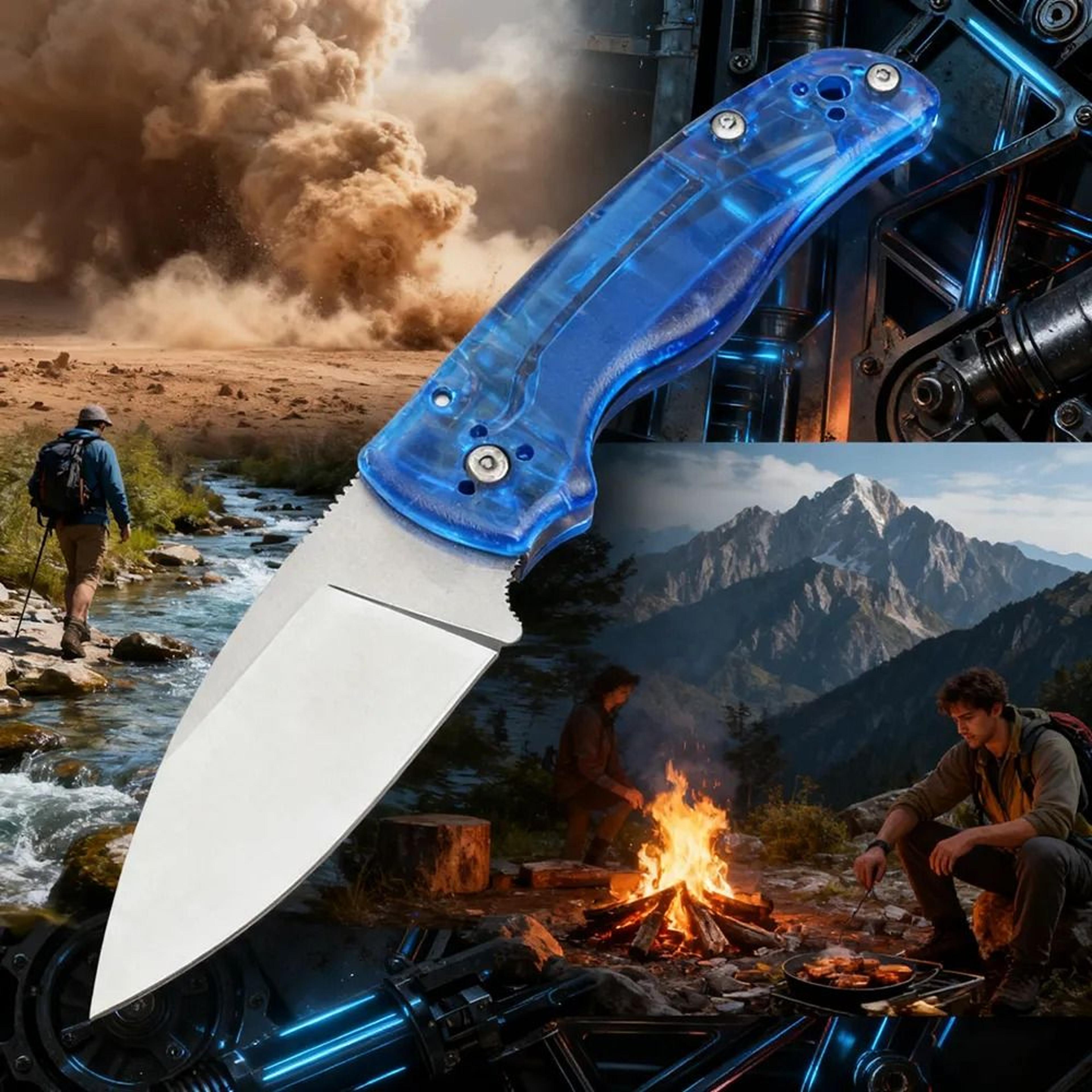 Folding Pocket Knife With PEI Handle For EDC Camping And Outdoor Use 4