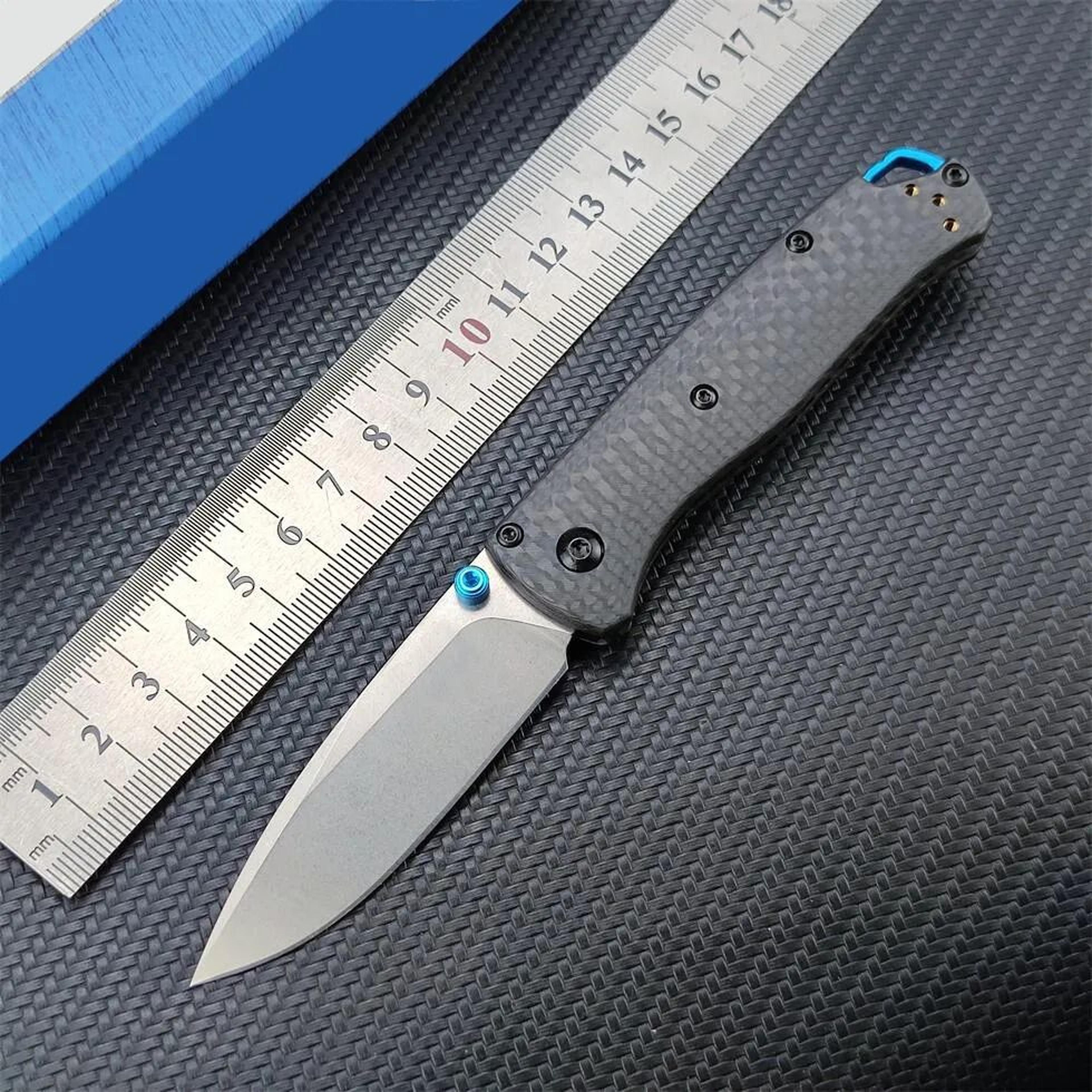 Mini Folding Pocket Knife With Carbon Fiber Handle Blade 3