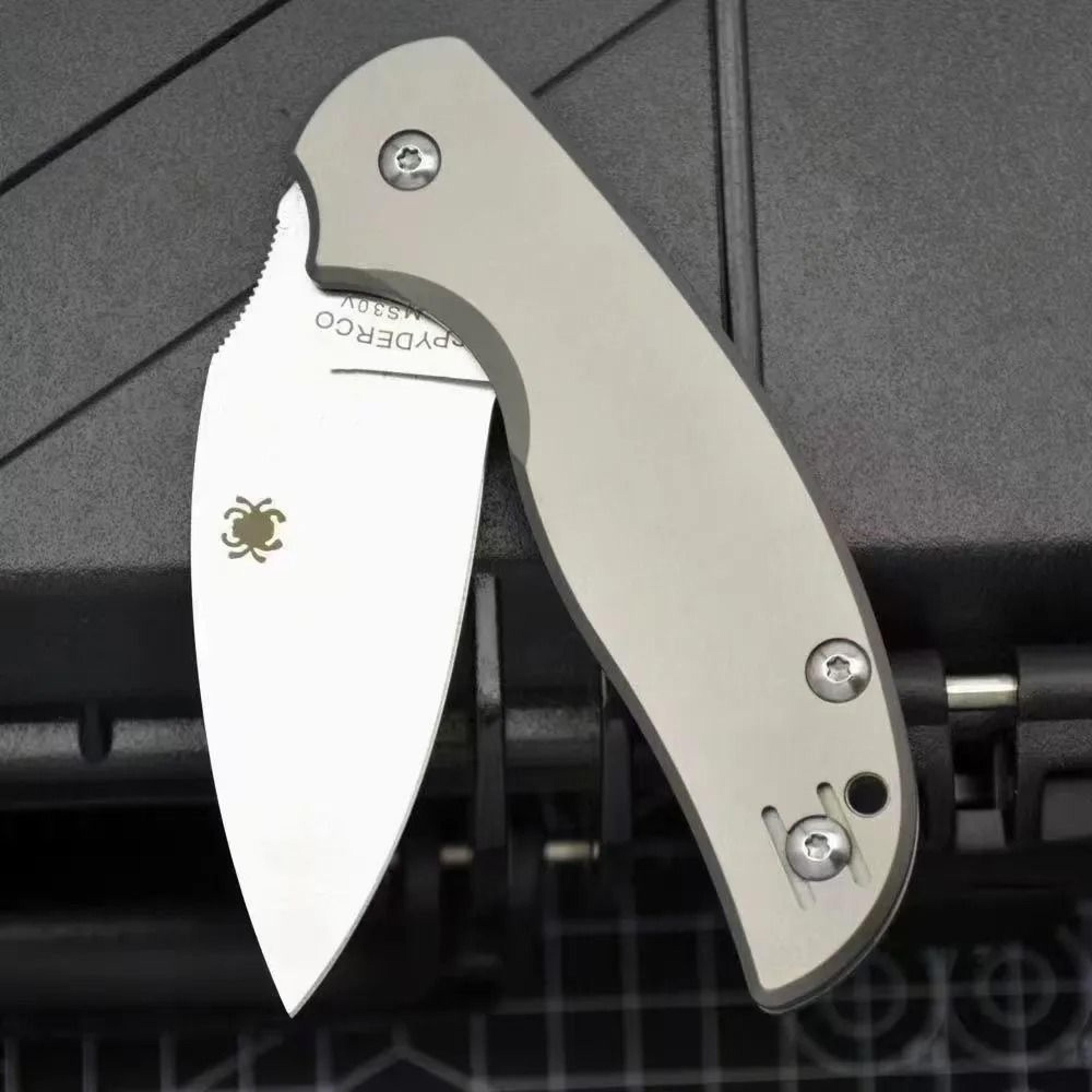 Titanium Folding Knife Satin Blade EDC Pocket Knife For Camping And Hiking 3