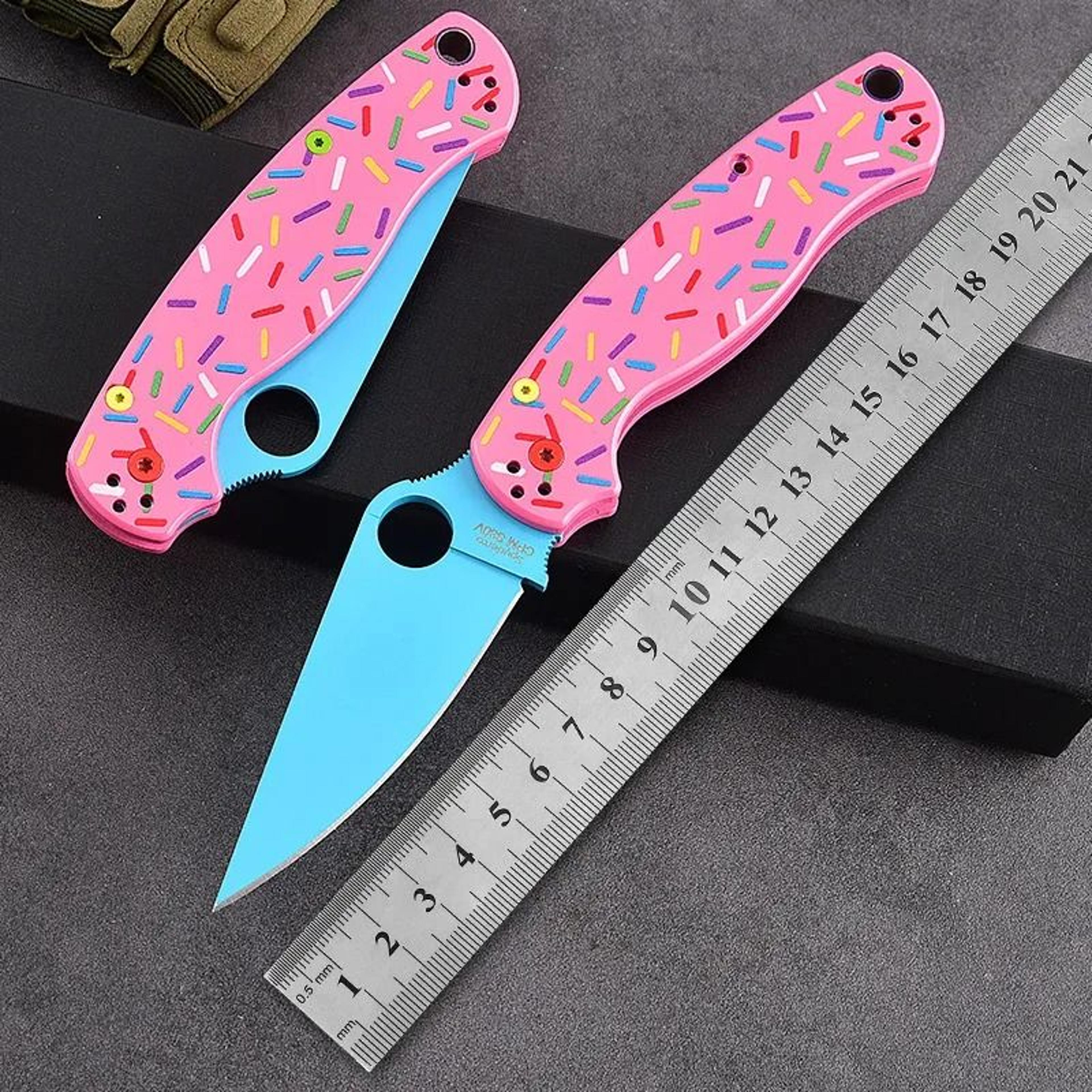 Donut Folding Pocket Knife With Aluminum Alloy Handle For Outdoor ED 2