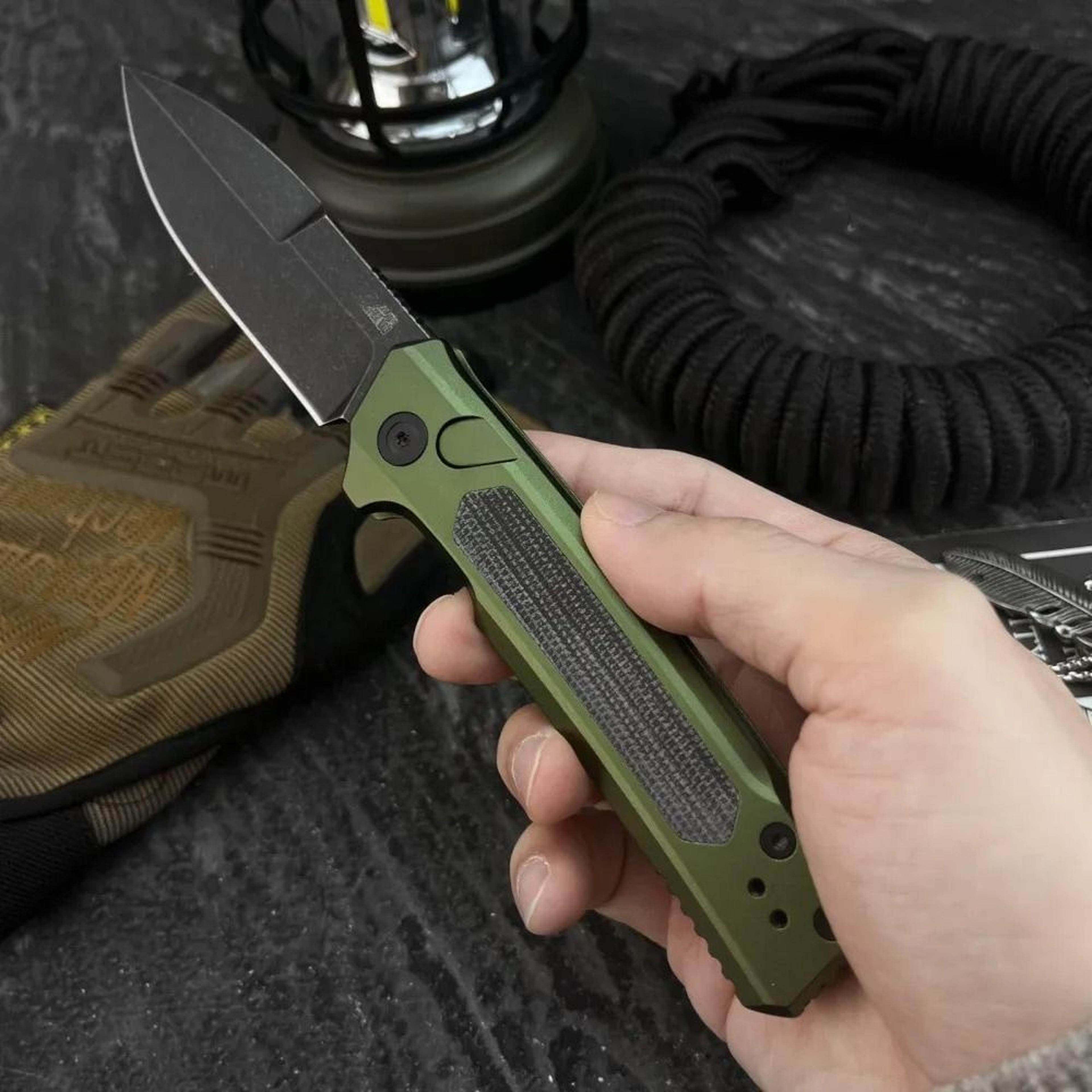 edc folding knife with aluminum handle for outdoor utility