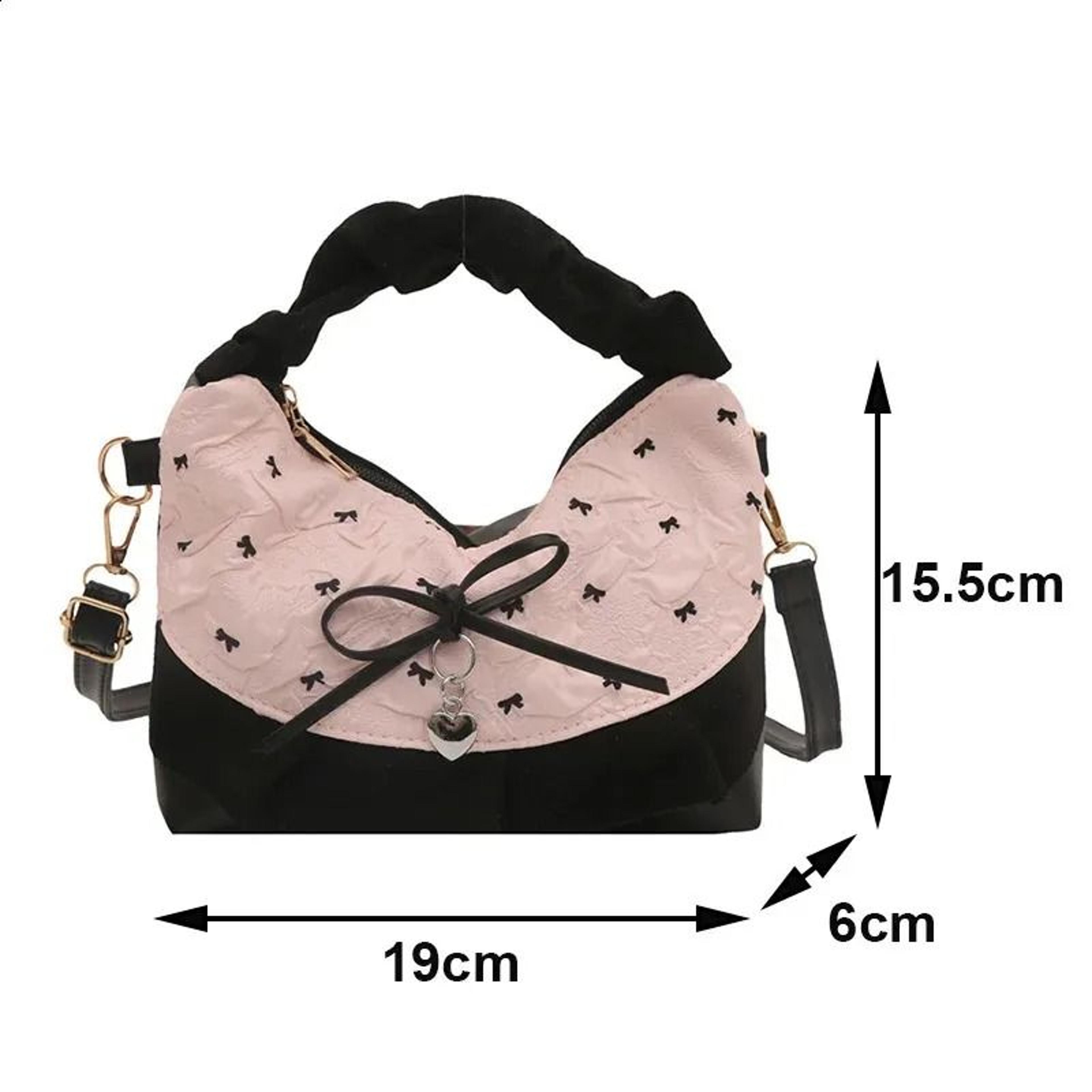 Lace Canvas Crossbody Bag With Cute Bow Accent For Women 1