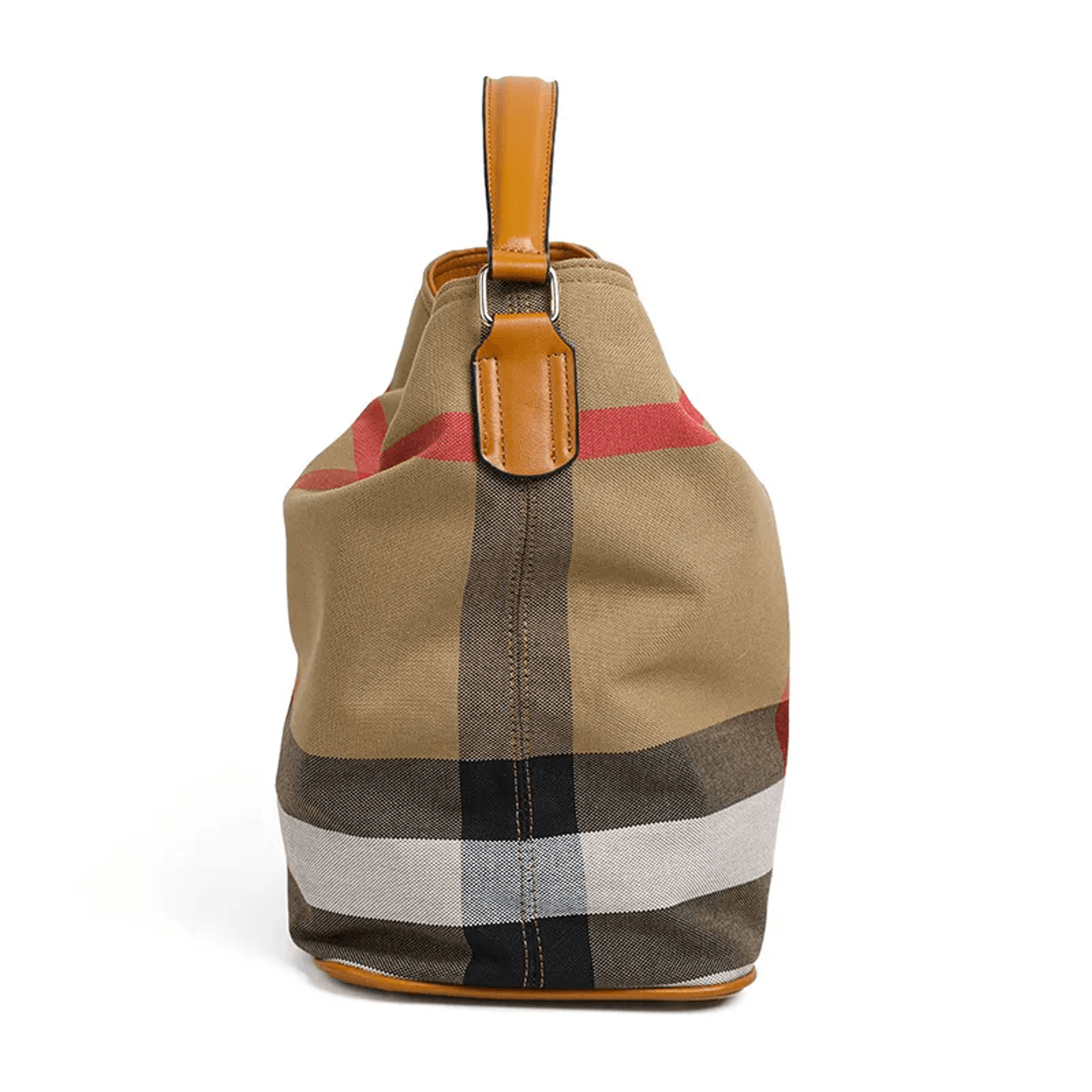Plaid Canvas Shoulder Bag With Zipper Closure And Interior Pocket 2