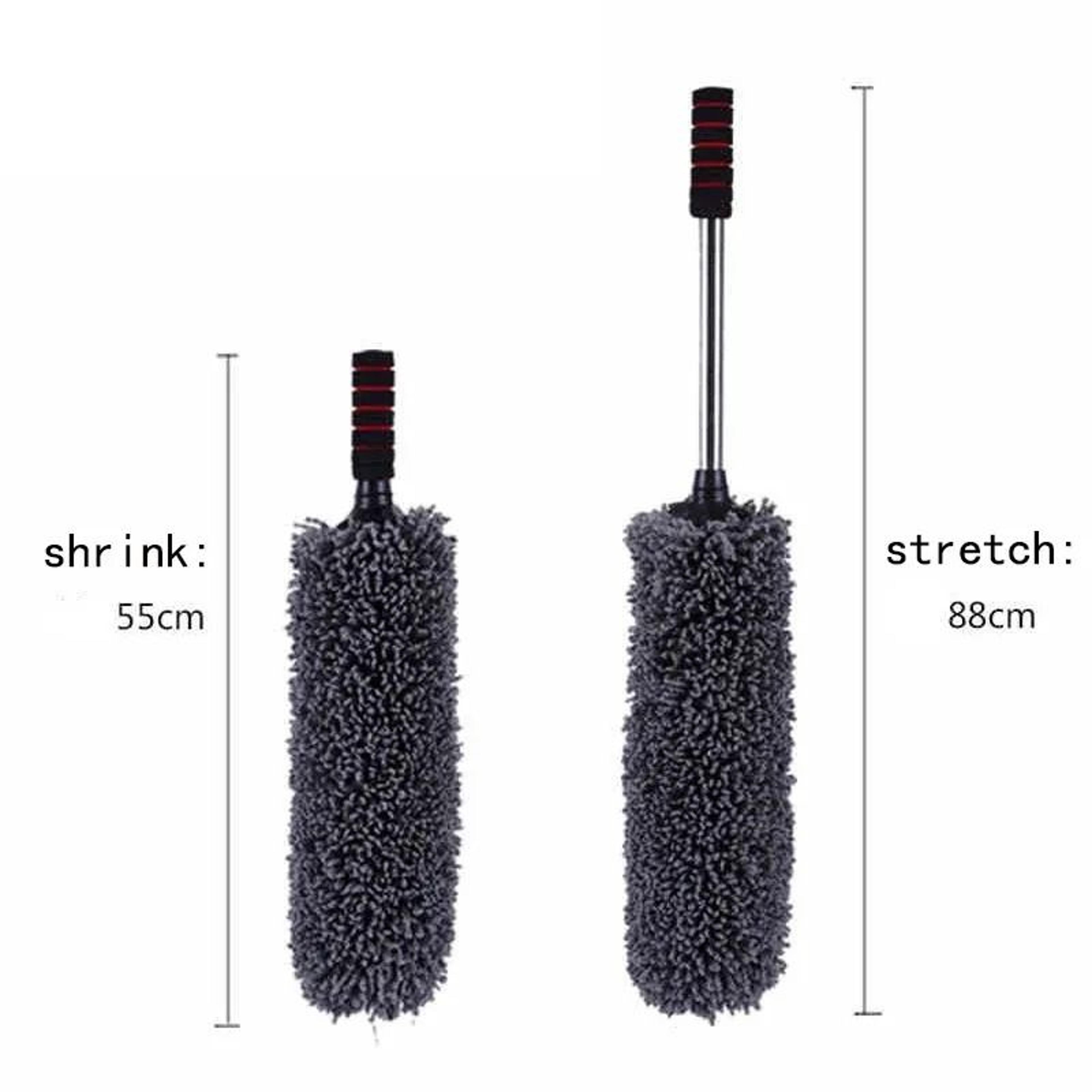 Microfiber Car Cleaning Brush With Long Handle For Wax Application And Detailing 3