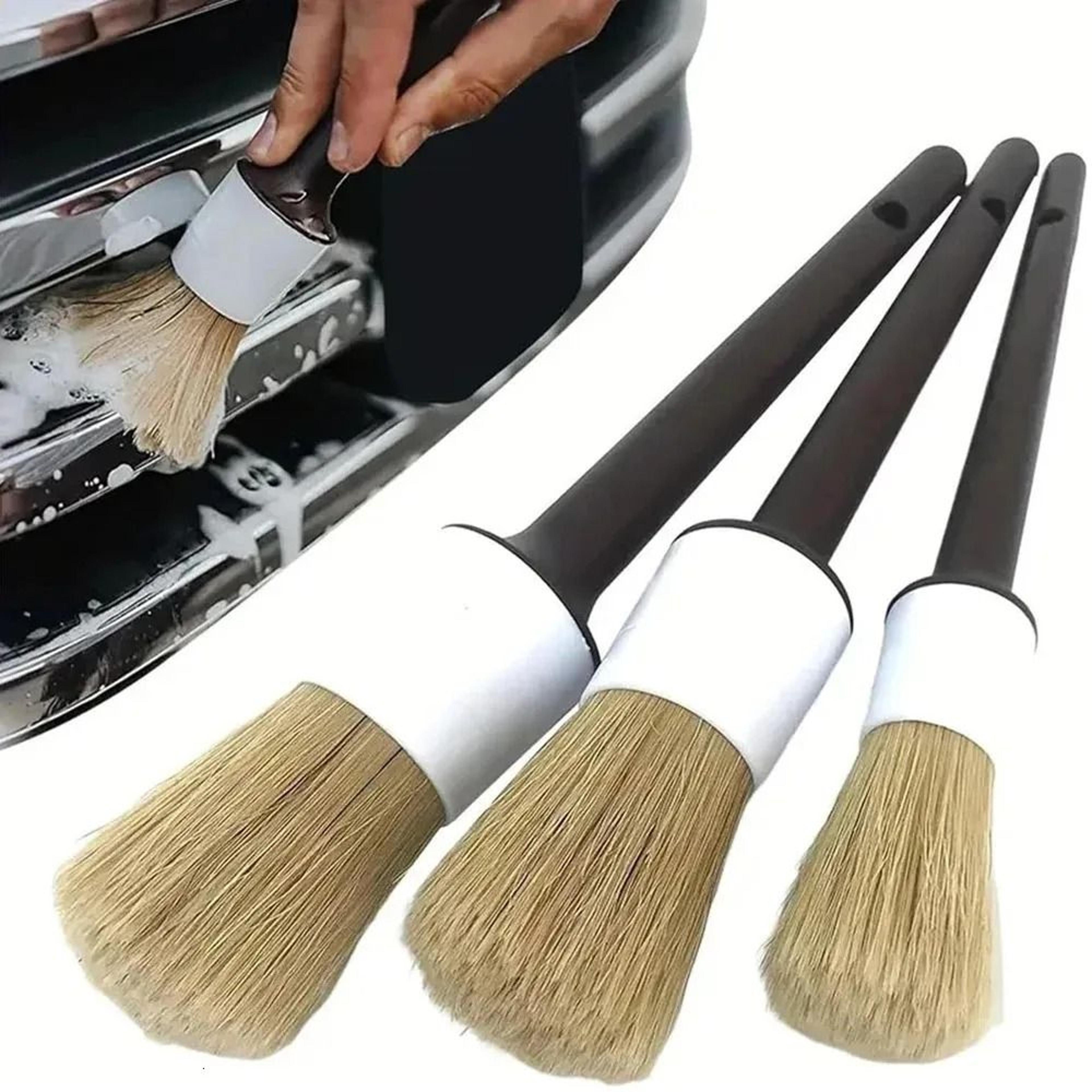 Car Detailing Brush Set With Wool Bristles For Interior And Exterior Cleaning 3