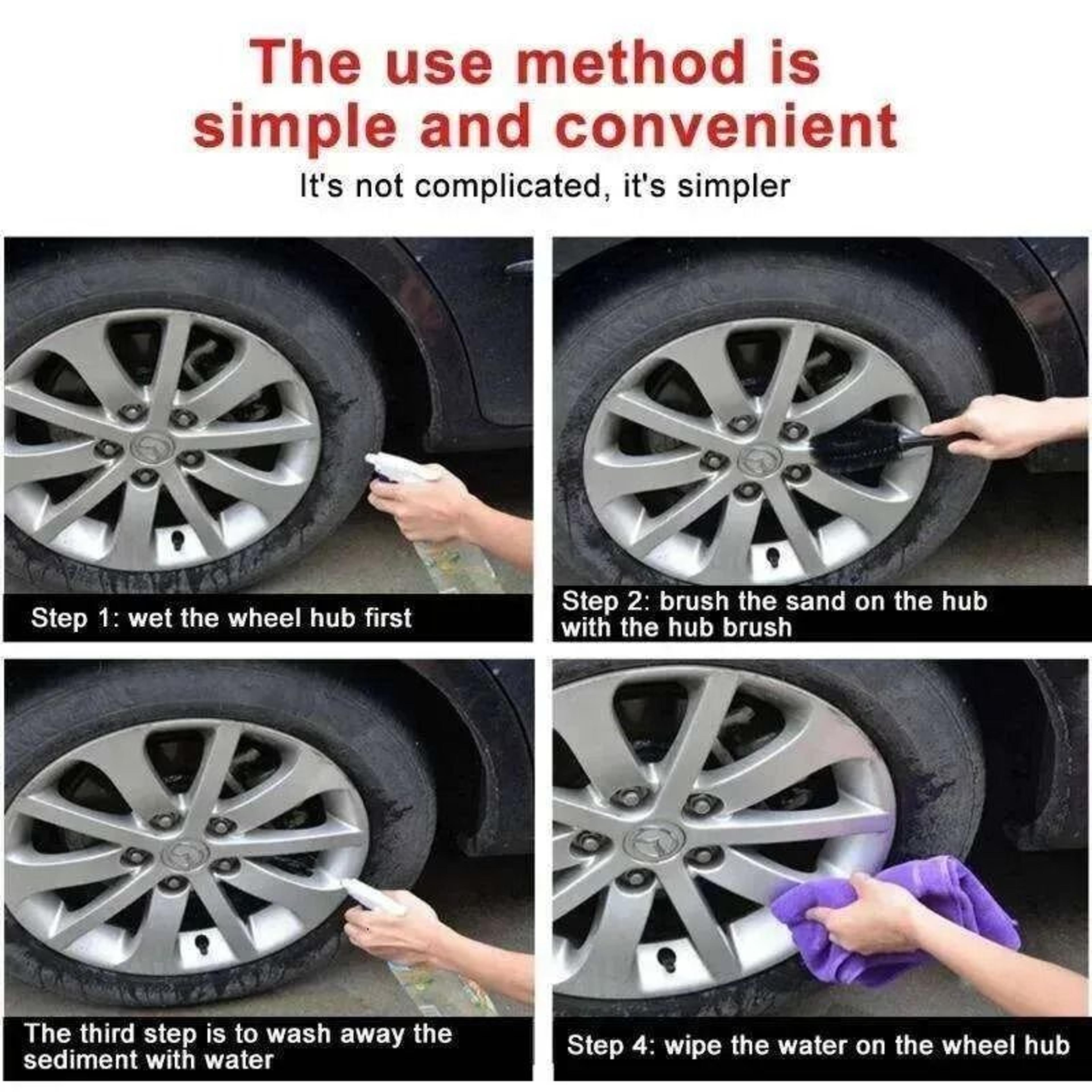Soft Bristle Automotive Wheel Brush For Rims Grilles And Car Detailing 3