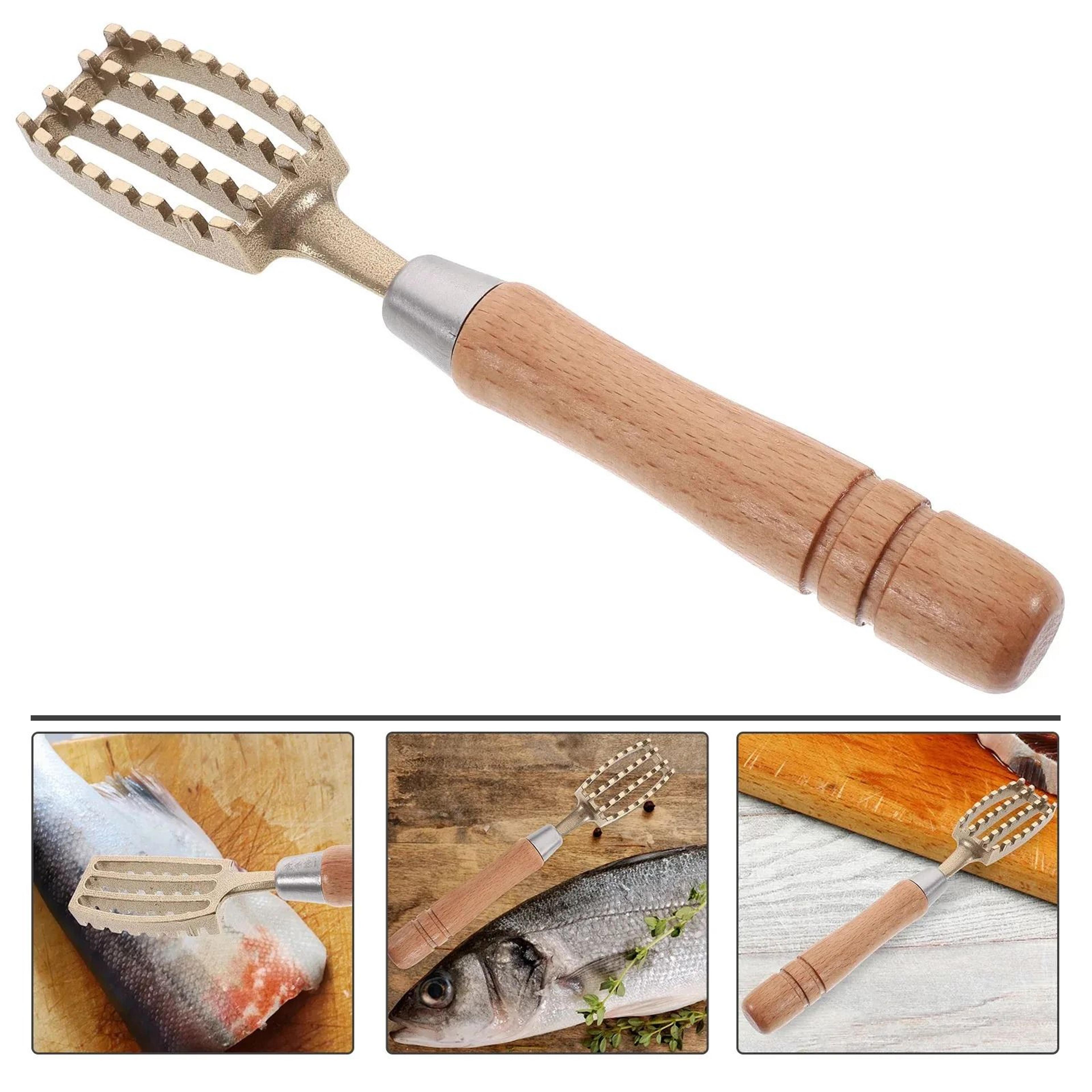 Bamboo Fish Scale Remover Scraper With Anti Slip Handle For Seafood Cleaning 3