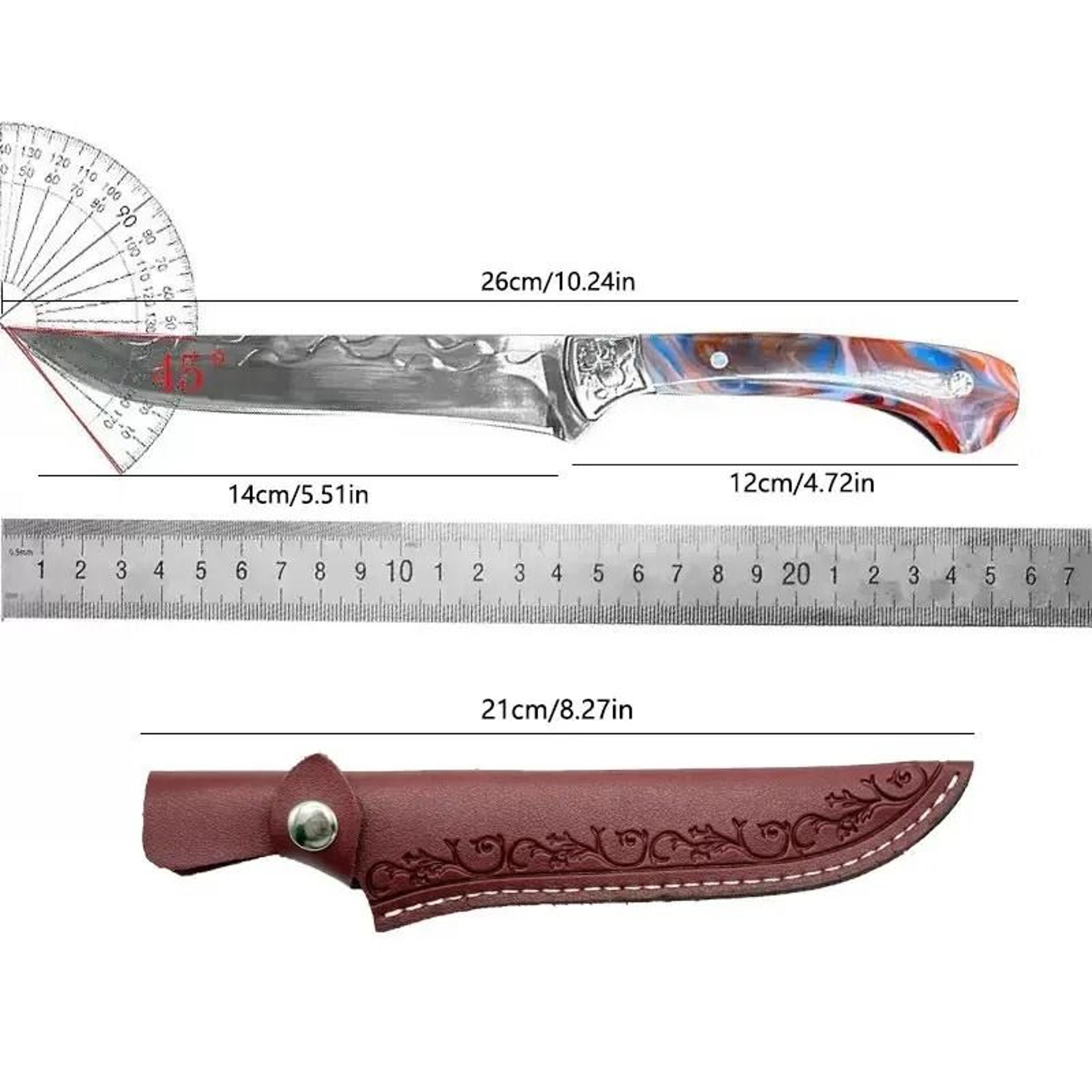 Hand Forged Boning Knife With Resin Handle And Protective Scabbard 2
