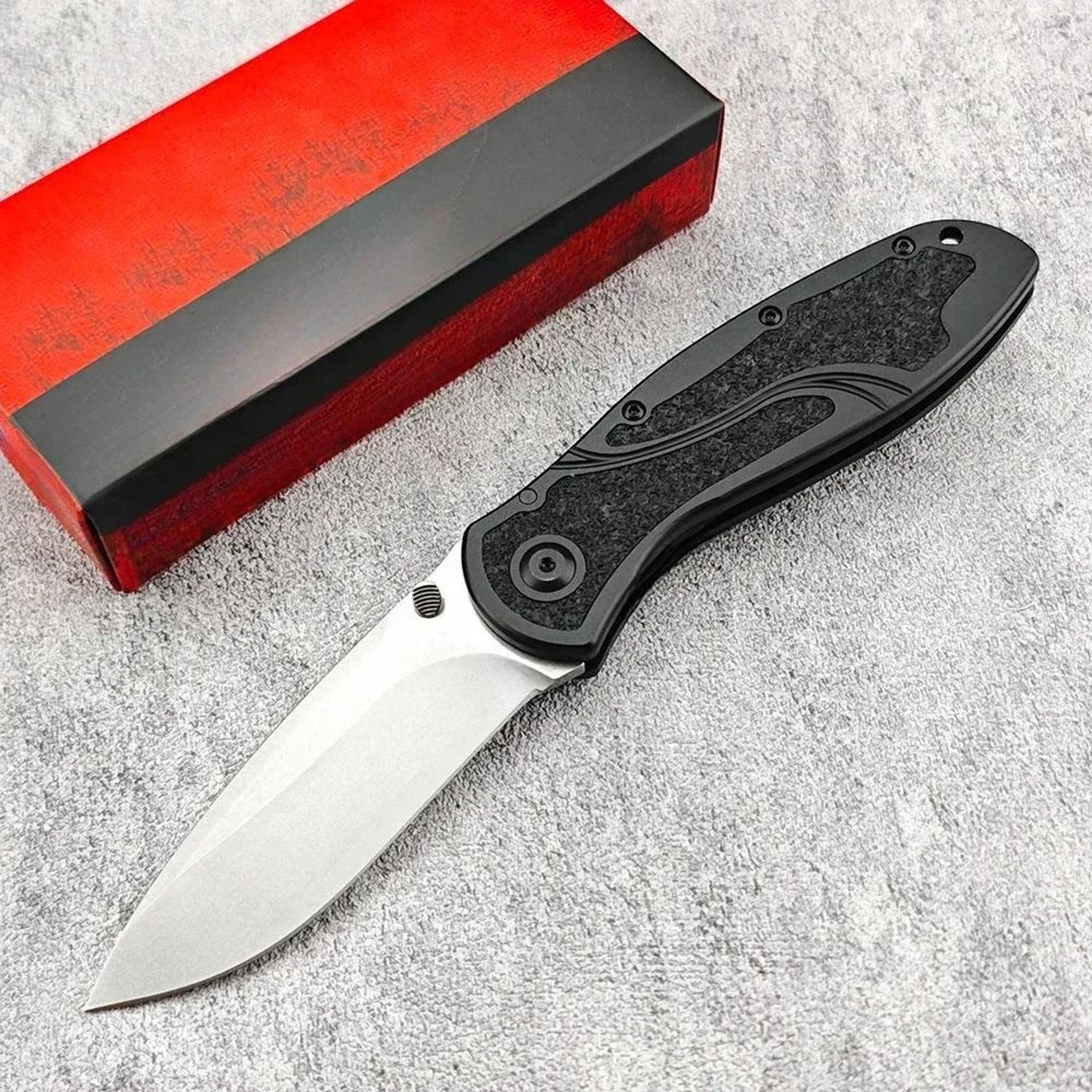 Deep Blue Folding Pocket Knife With Plastic Handle 1