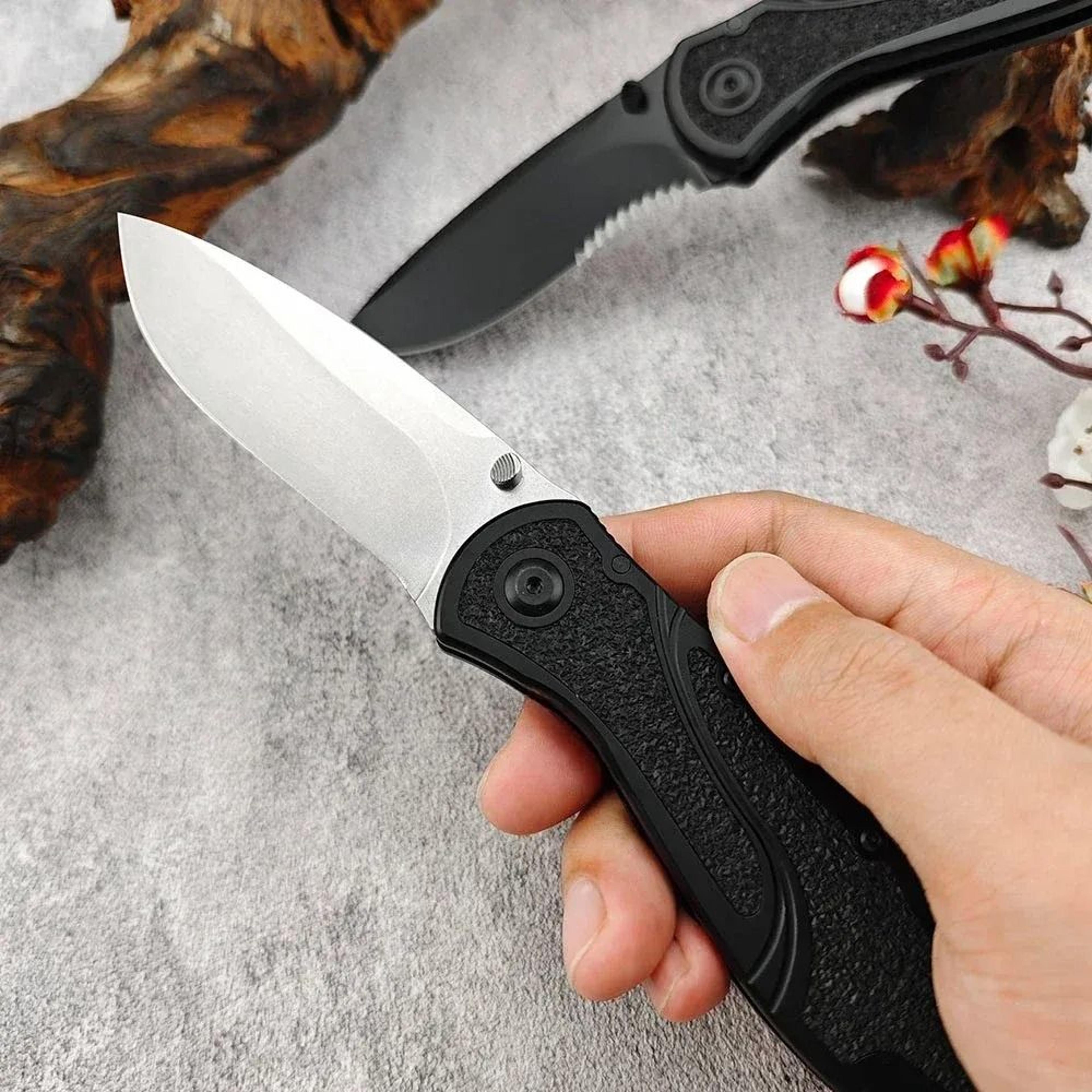 Deep Blue Folding Pocket Knife With Plastic Handle 4