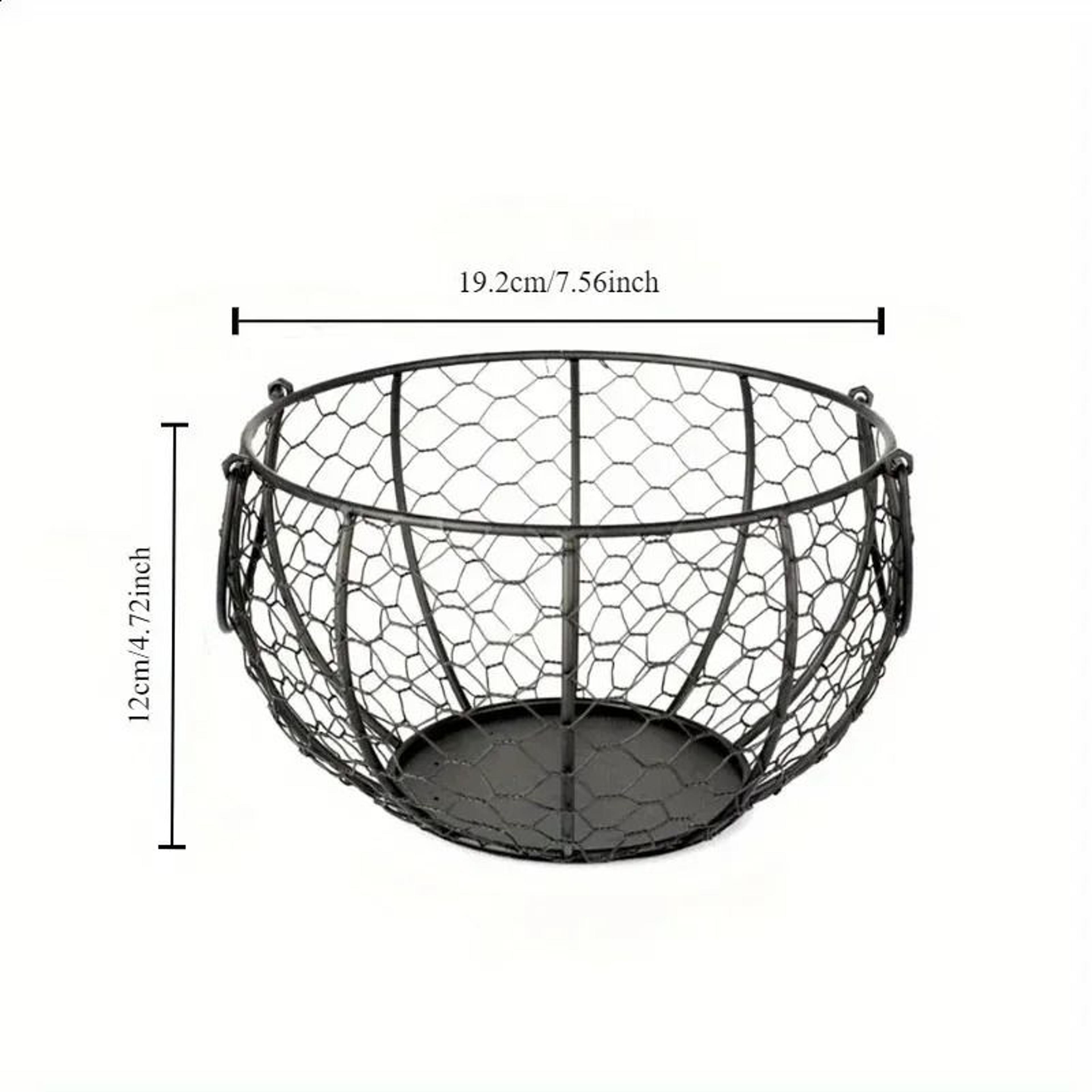 Metal Wire Egg Basket With Chicken Wire Cover Durable Kitchen Egg Storage Organizer 3