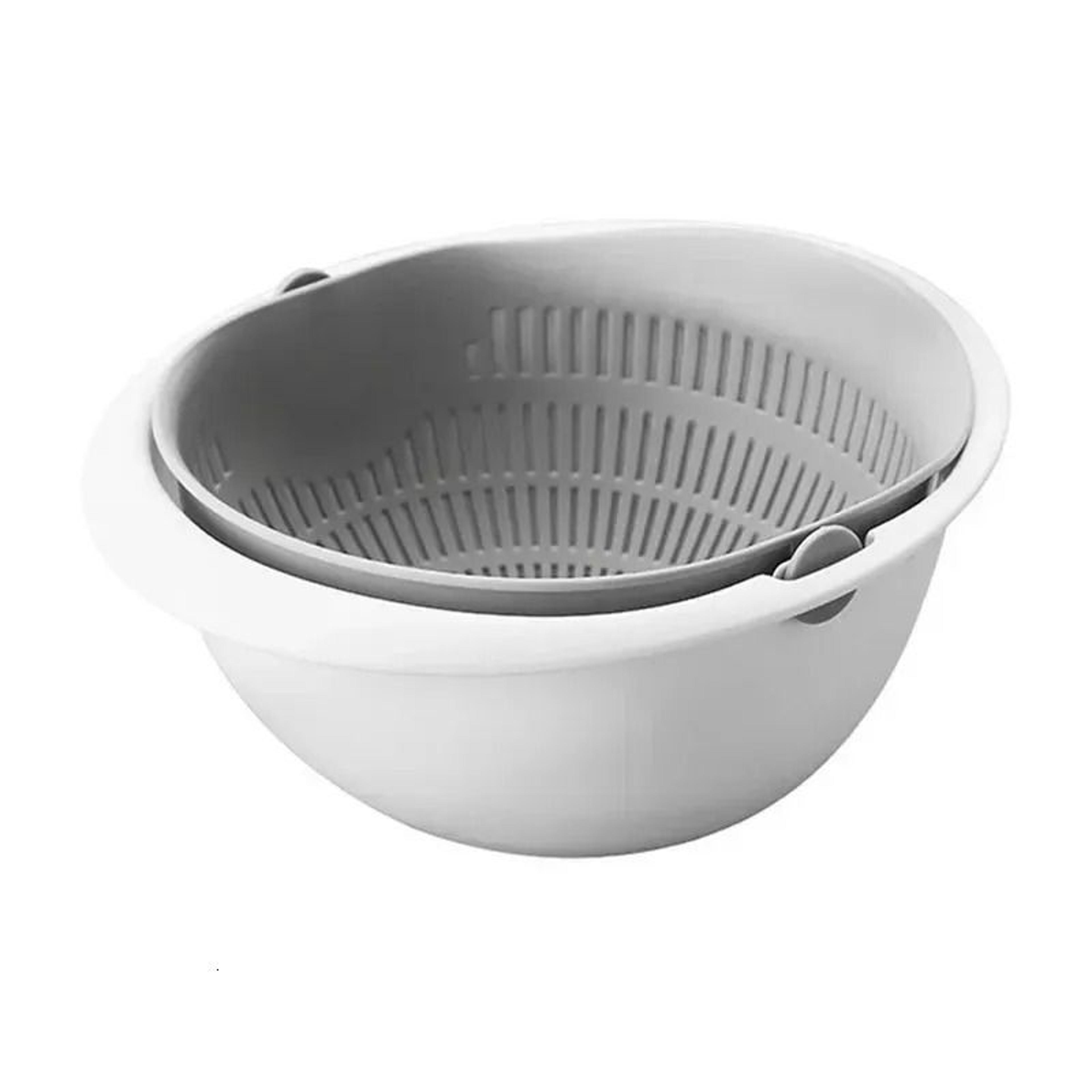 Rotating Double Layer Fruit And Vegetable Drainer With Removable Washing Bowl 3