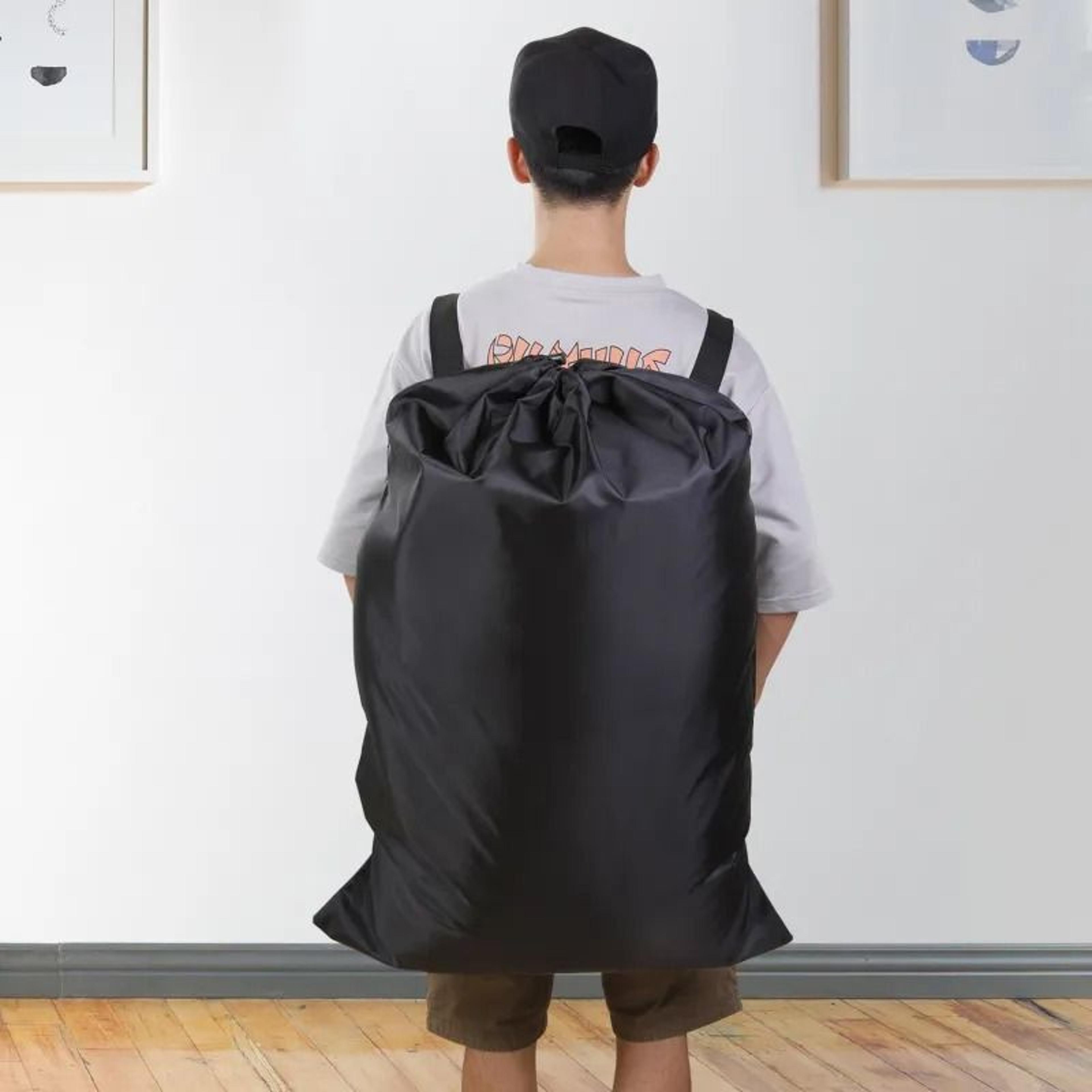 Large HeavyDuty Polyester Drawstring Laundry Bag Backpack 2