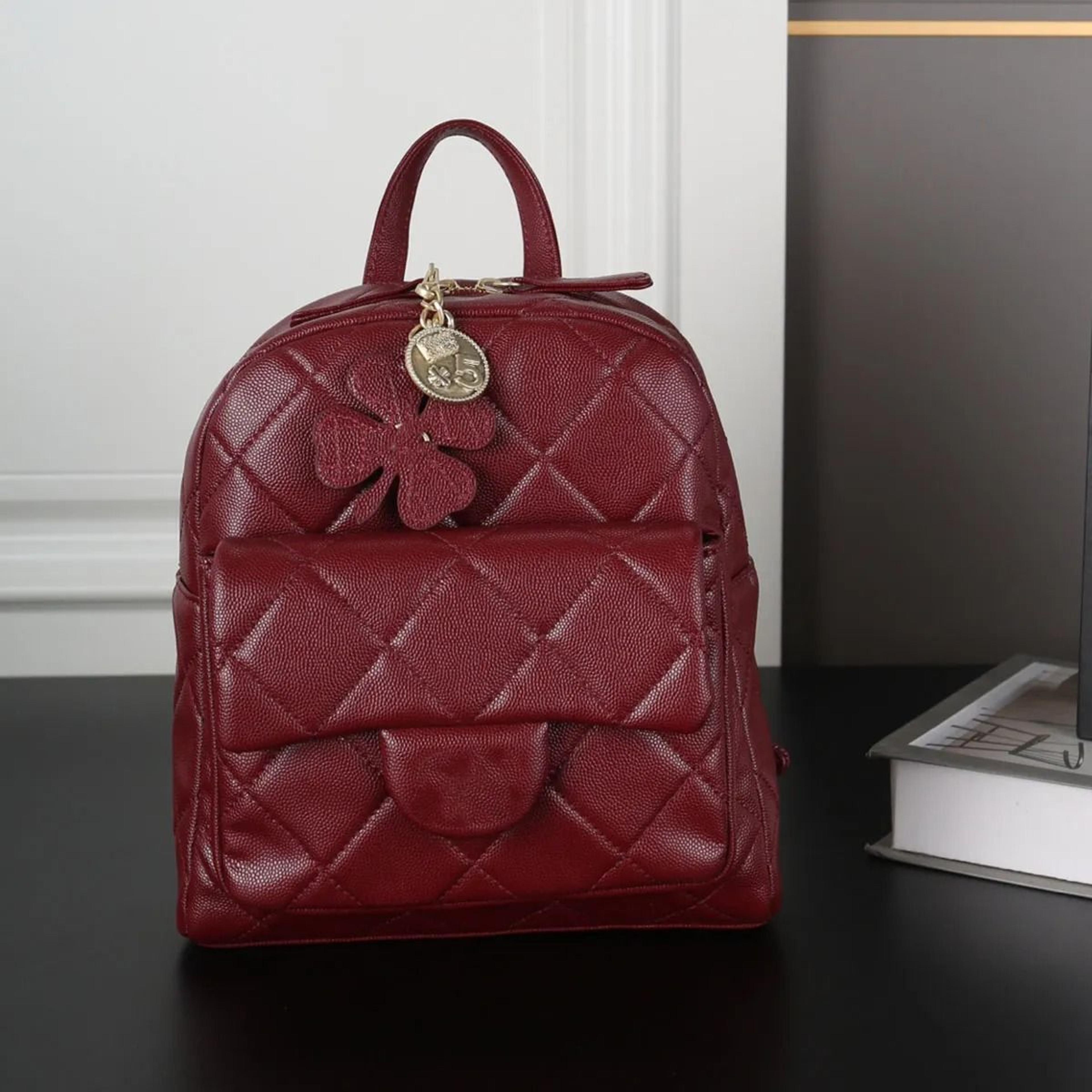 Genuine Leather Mini Backpack With Adjustable Dual Shoulder Straps And Zipper Closure 4