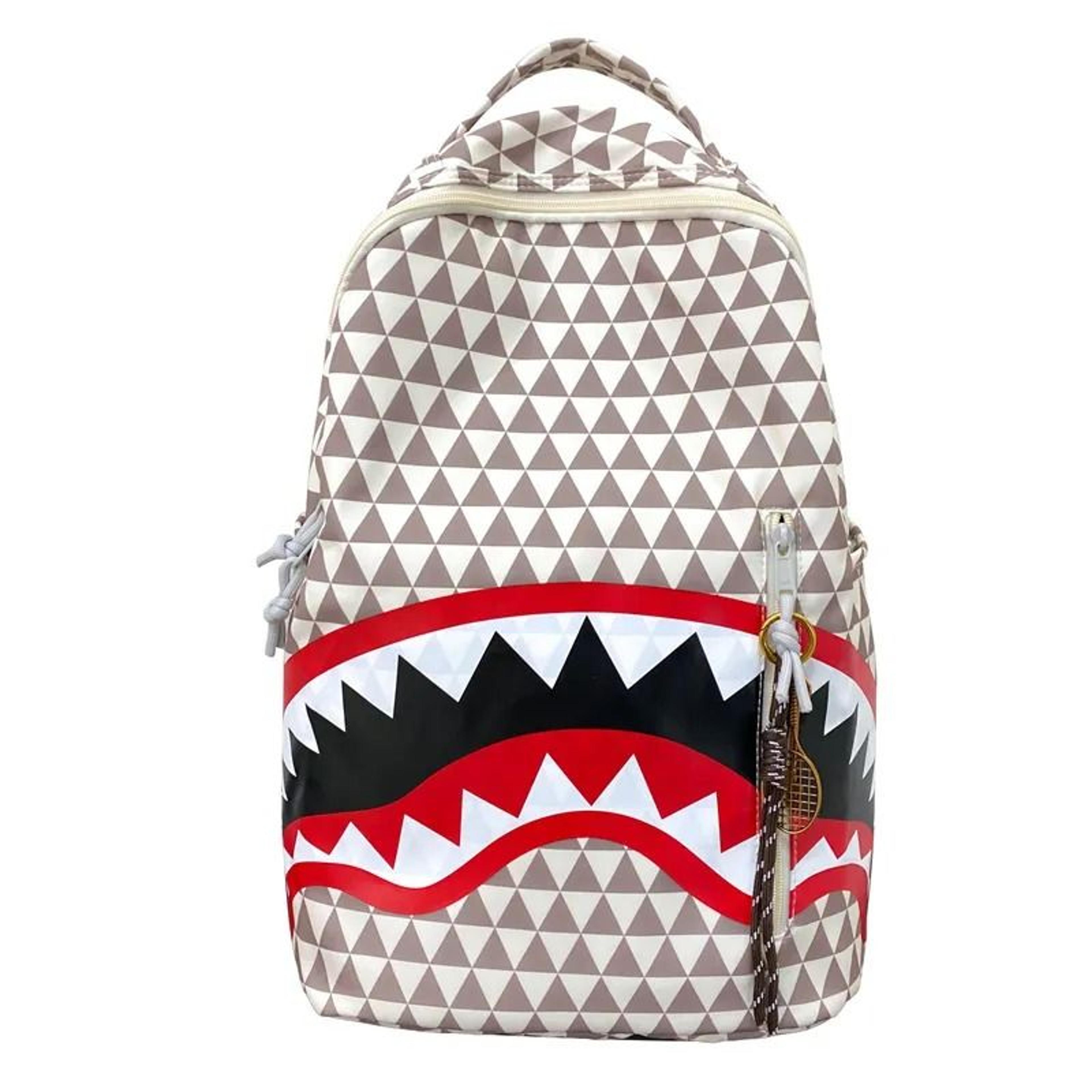 Large Shark Print Backpack With Cartoon Design For Travel School And Commuting 2