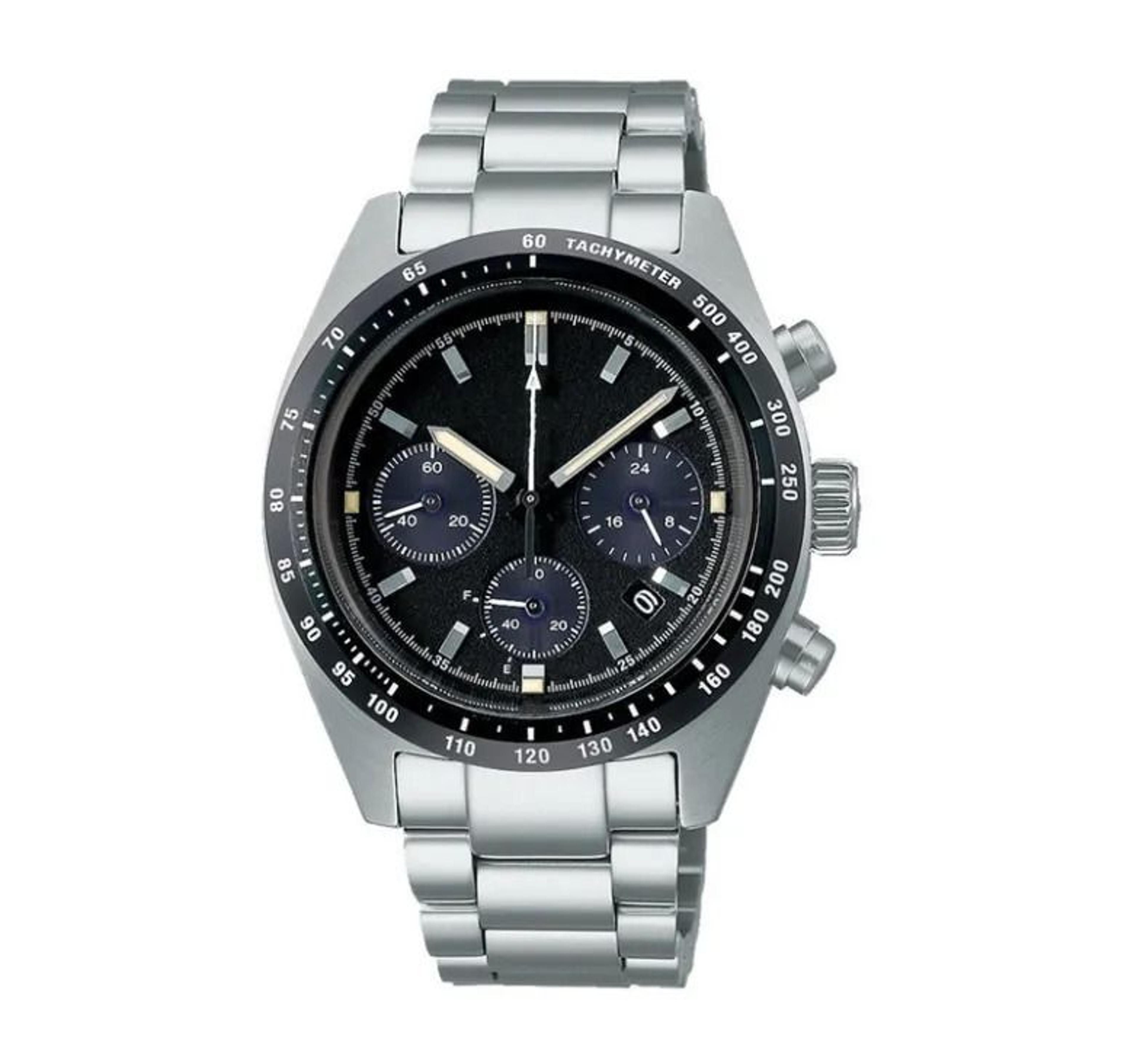 Men Quartz Watch With Auto Date Stainless Steel Case And Leather Strap 1