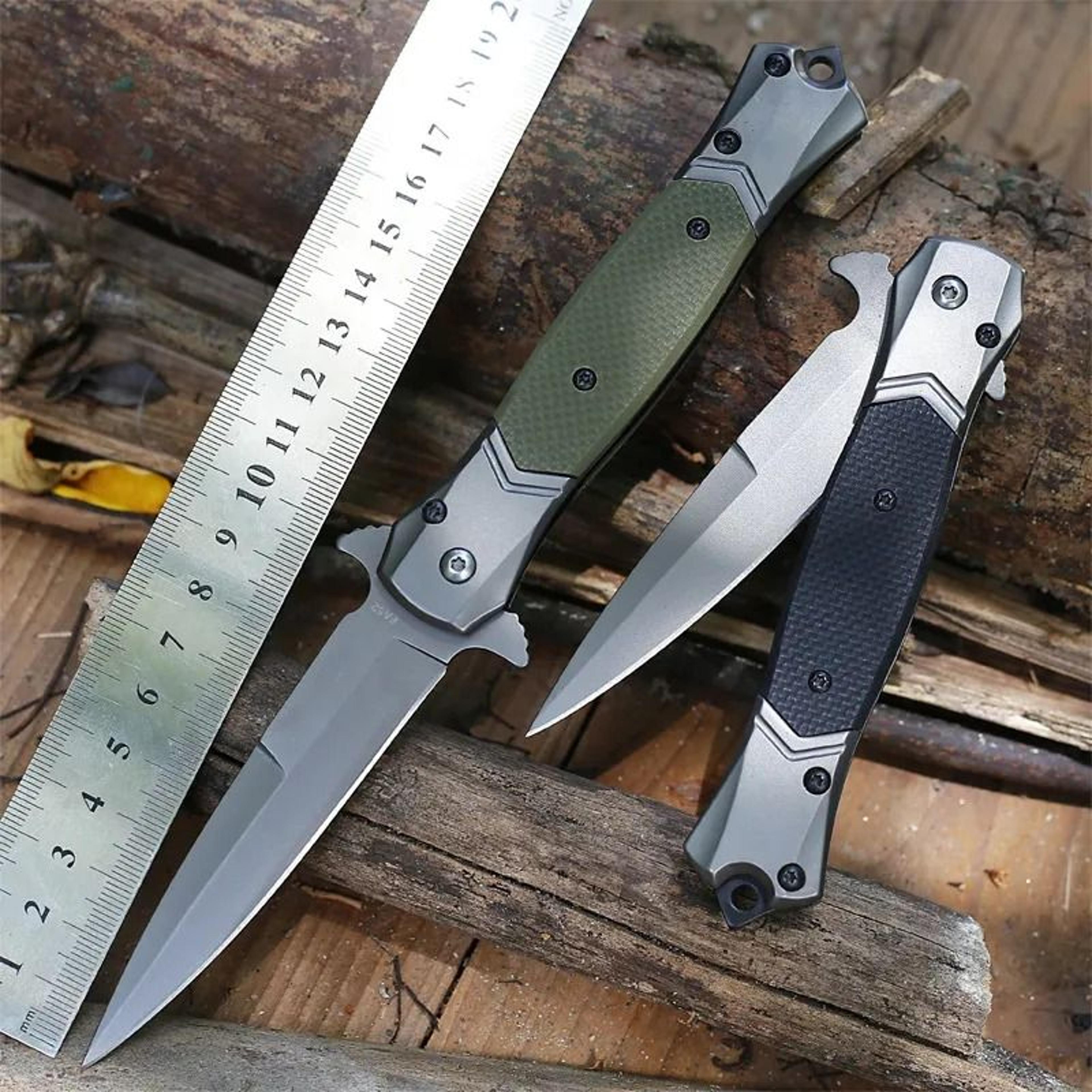 Folding Pocket Knife With Titanium Coated Blade G10 Steel Handle And Belt Clip 2