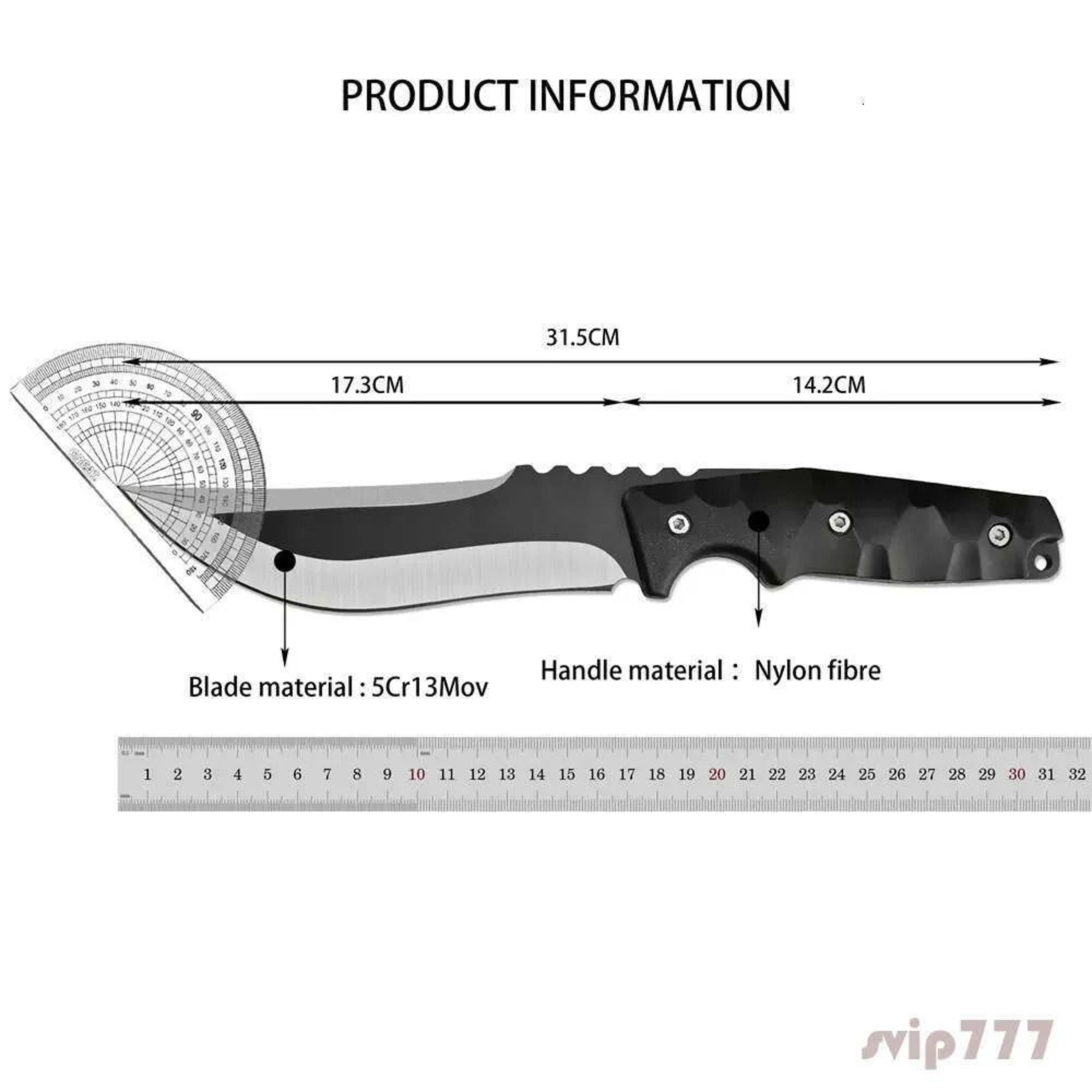 Fixed Blade Knife With Nylon Fiber Handle For Camping Hunting And Bushcraft 3