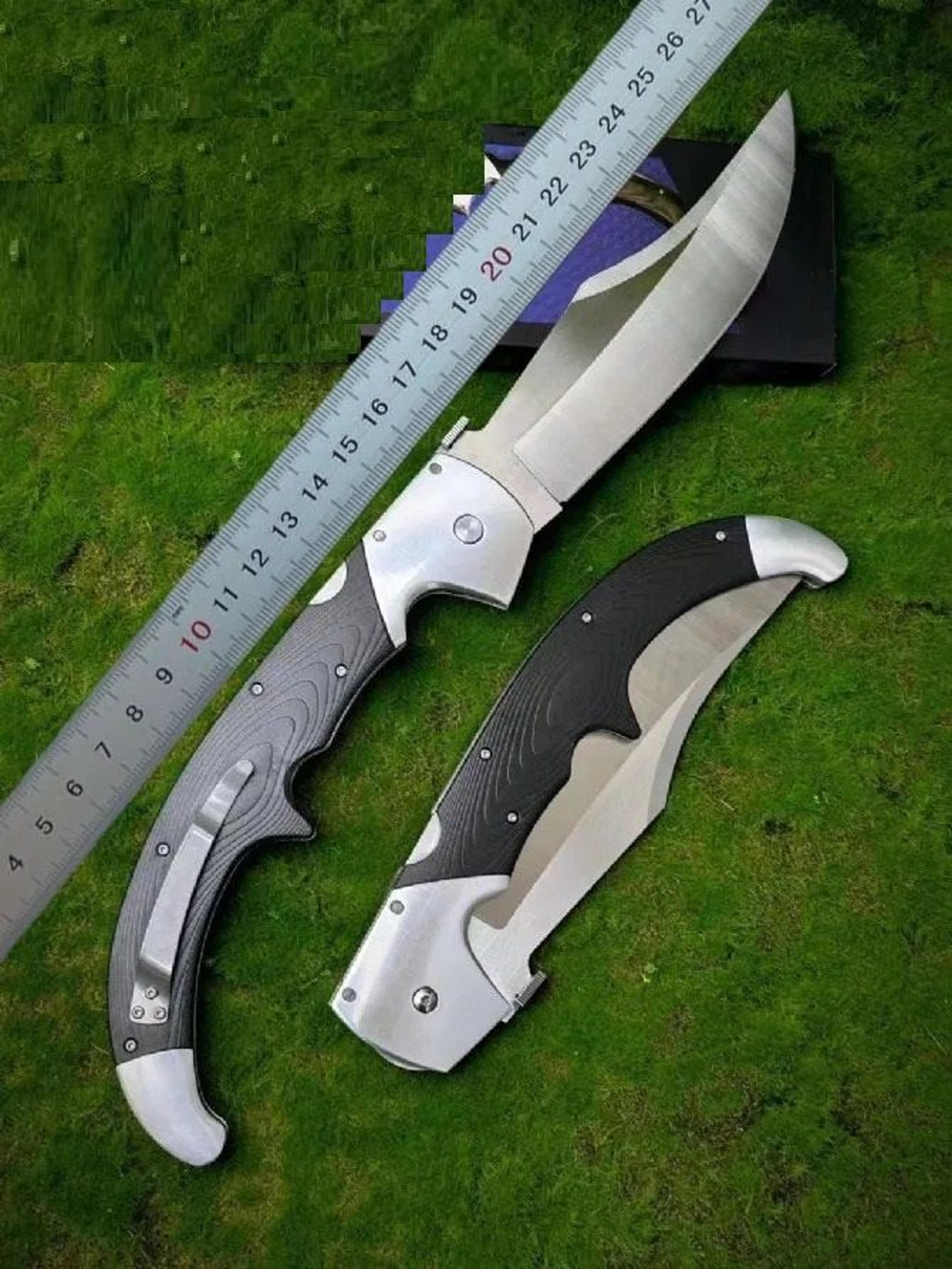 Large Folding Knife With Satin Blade Handle And Pocket Clip 3