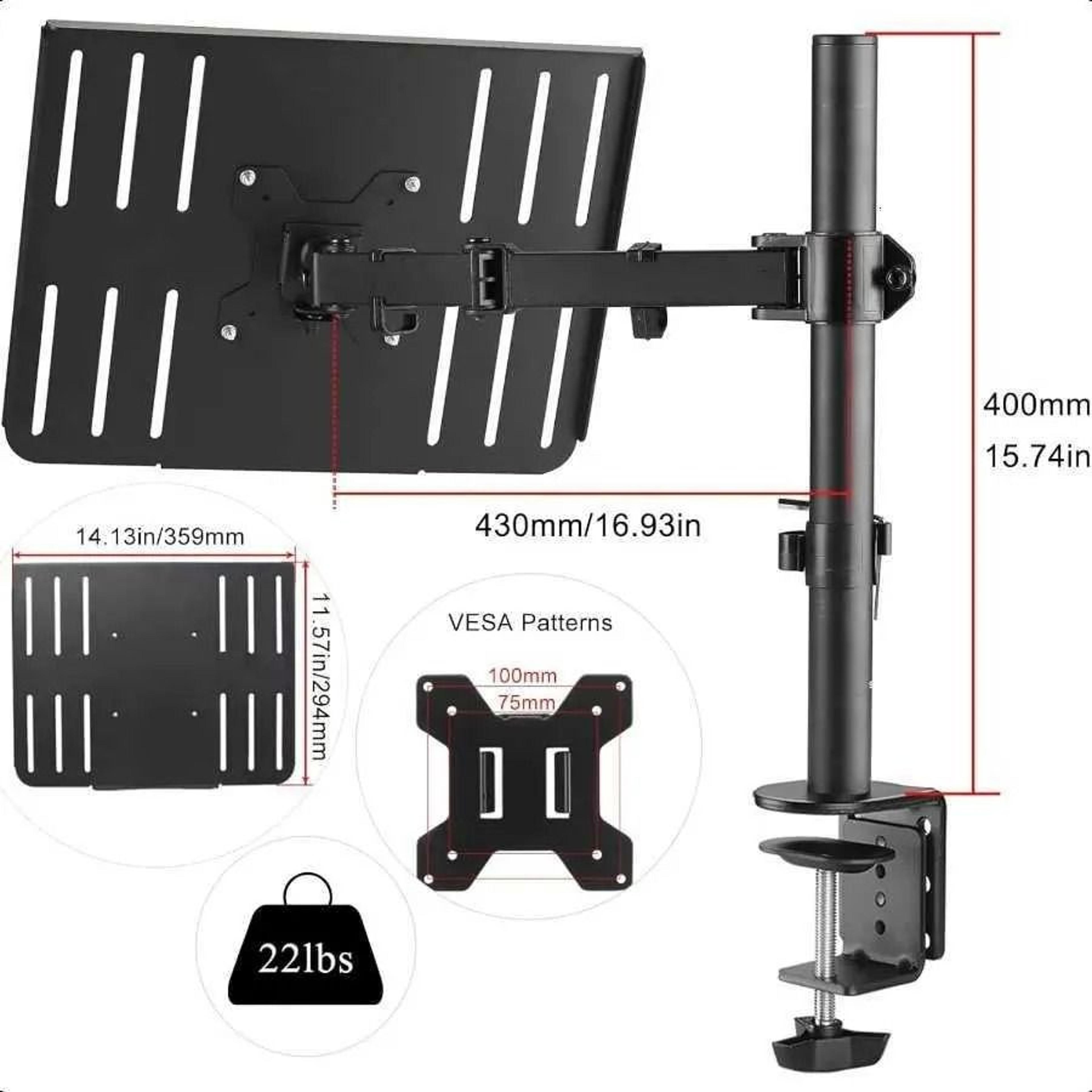 Laptop Desk Mount Stand With Adjustable Ventilated Tray For Laptops 2