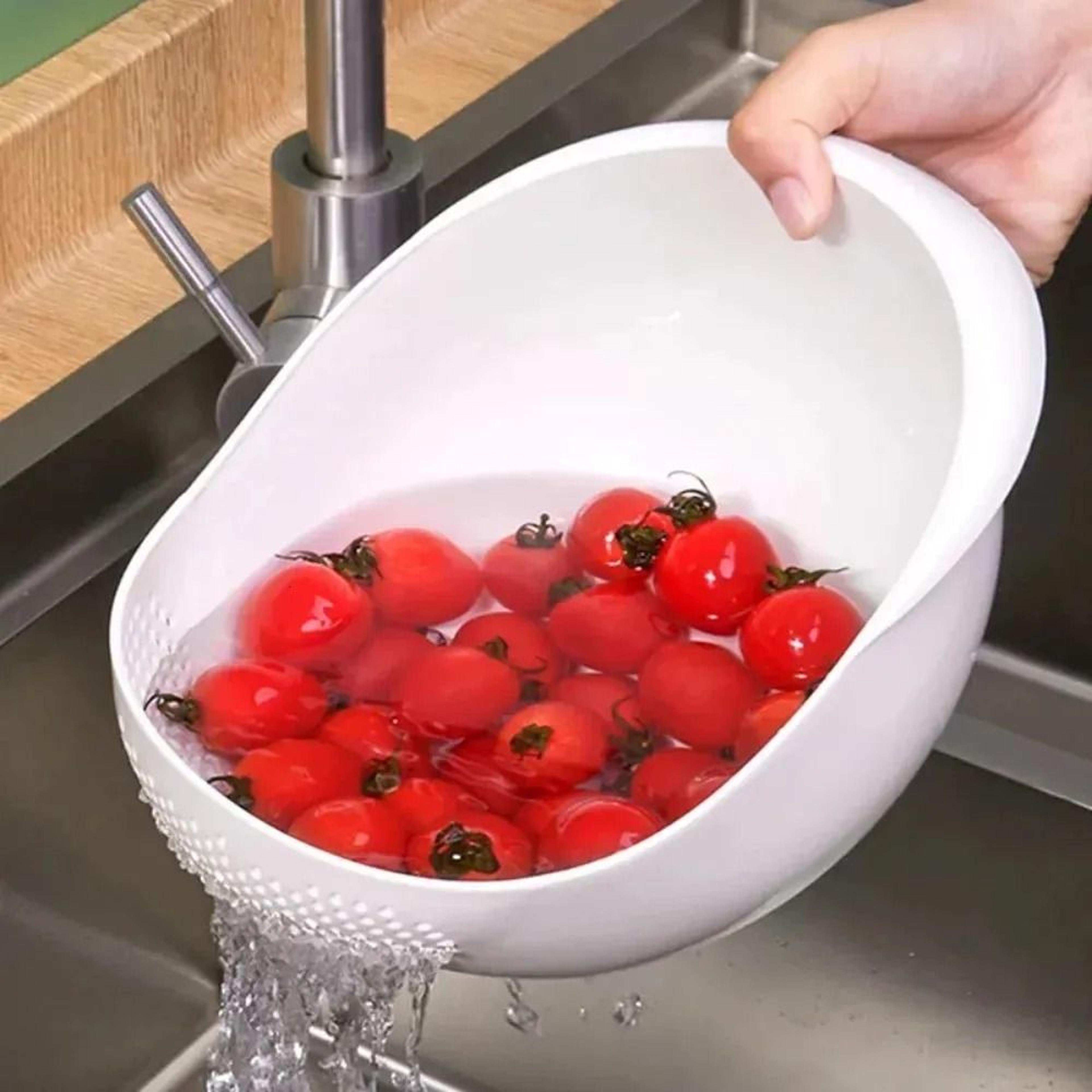 Rice Washing Drain Basket With PP Plastic Hollow Design 0