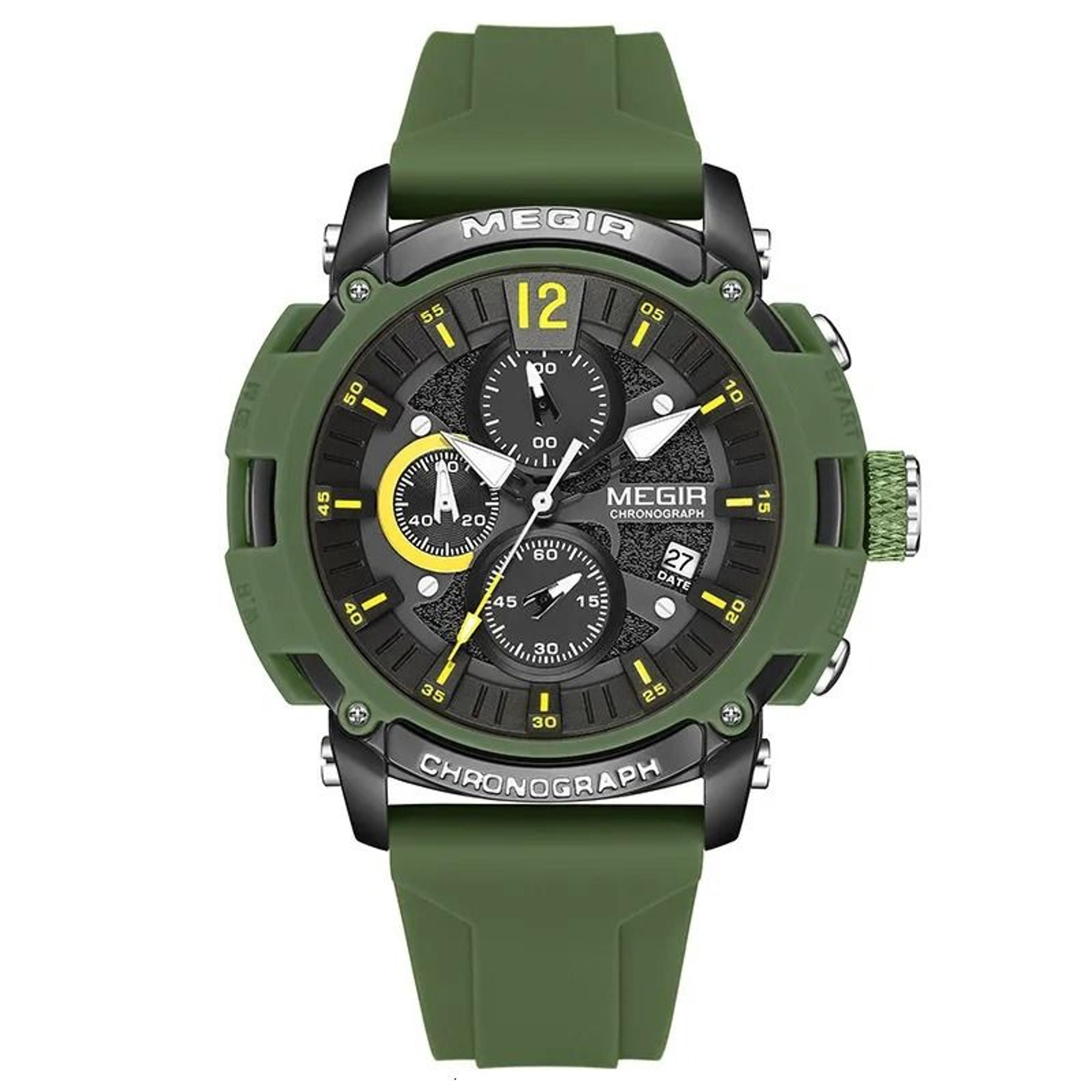 Men Quartz Watch With Three Subdials SixHand Dial And Waterproof Sporty Design 4