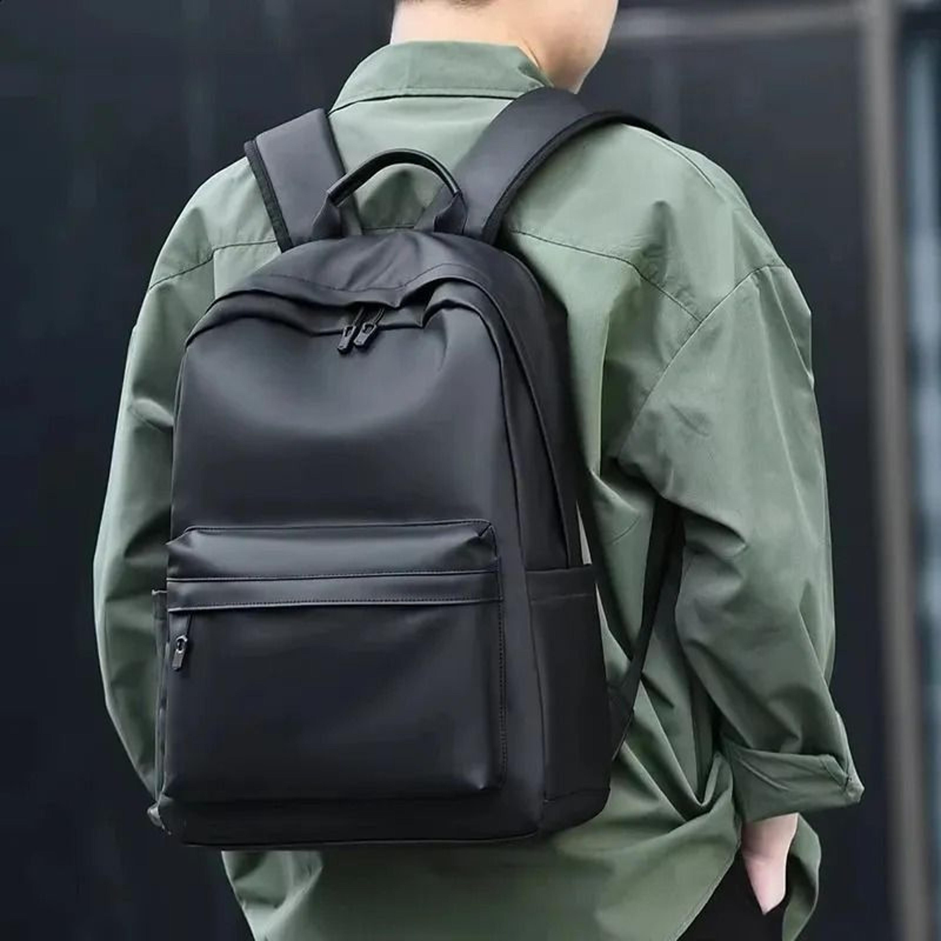 Mens PU Leather Laptop Backpack For Laptops 1