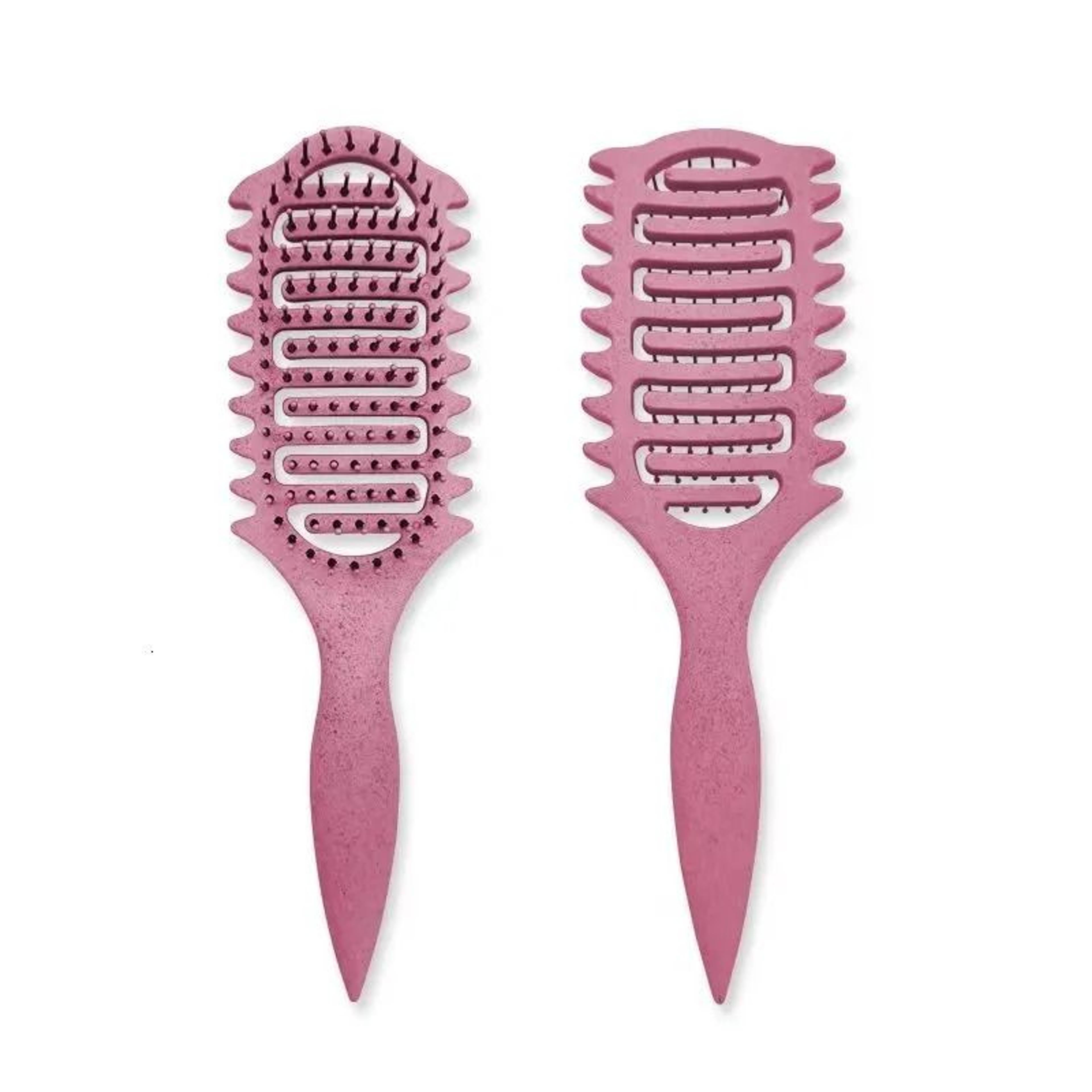 Openwork Curling Comb With Wheat Material And Scalp Massage Design 2