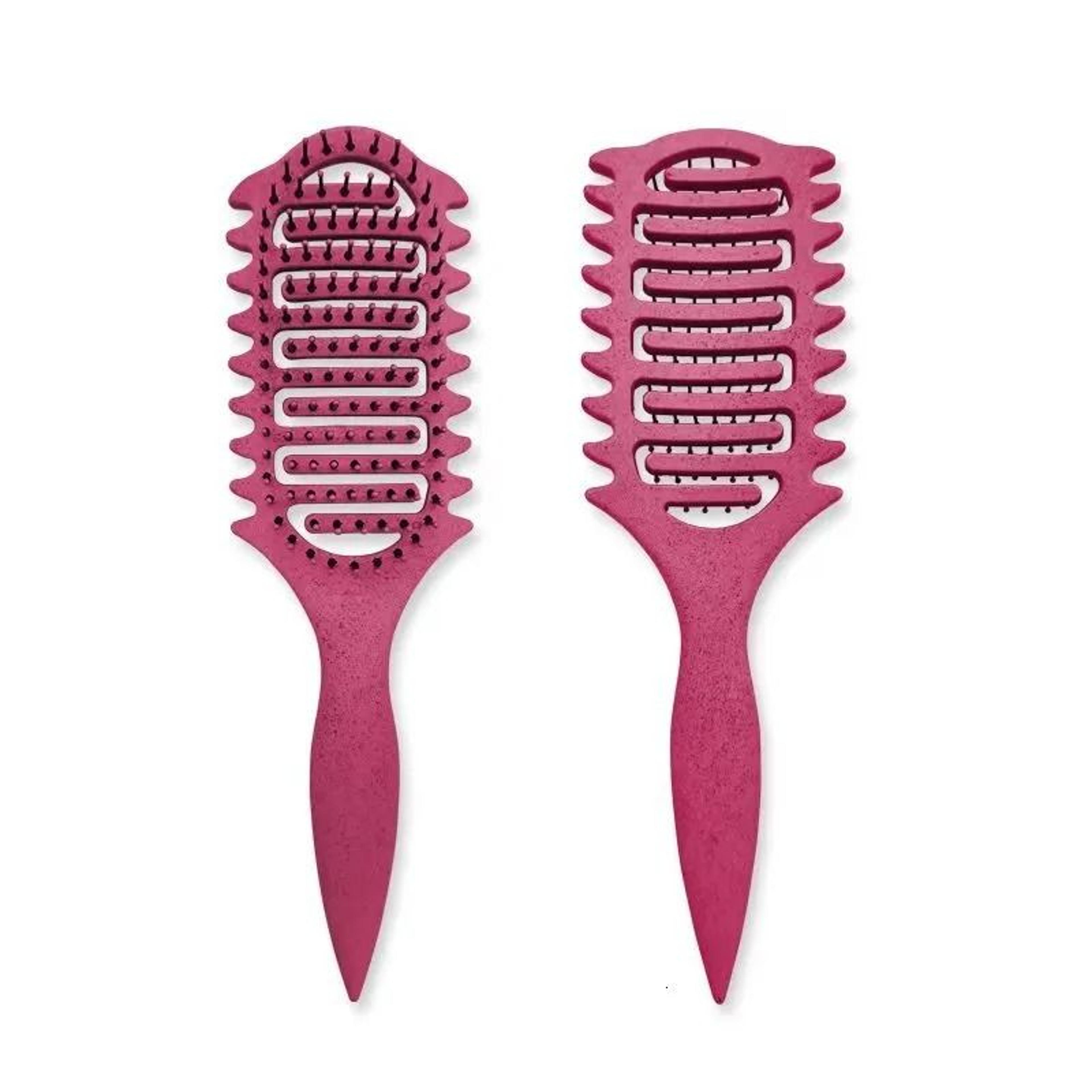 Openwork Curling Comb With Wheat Material And Scalp Massage Design 1