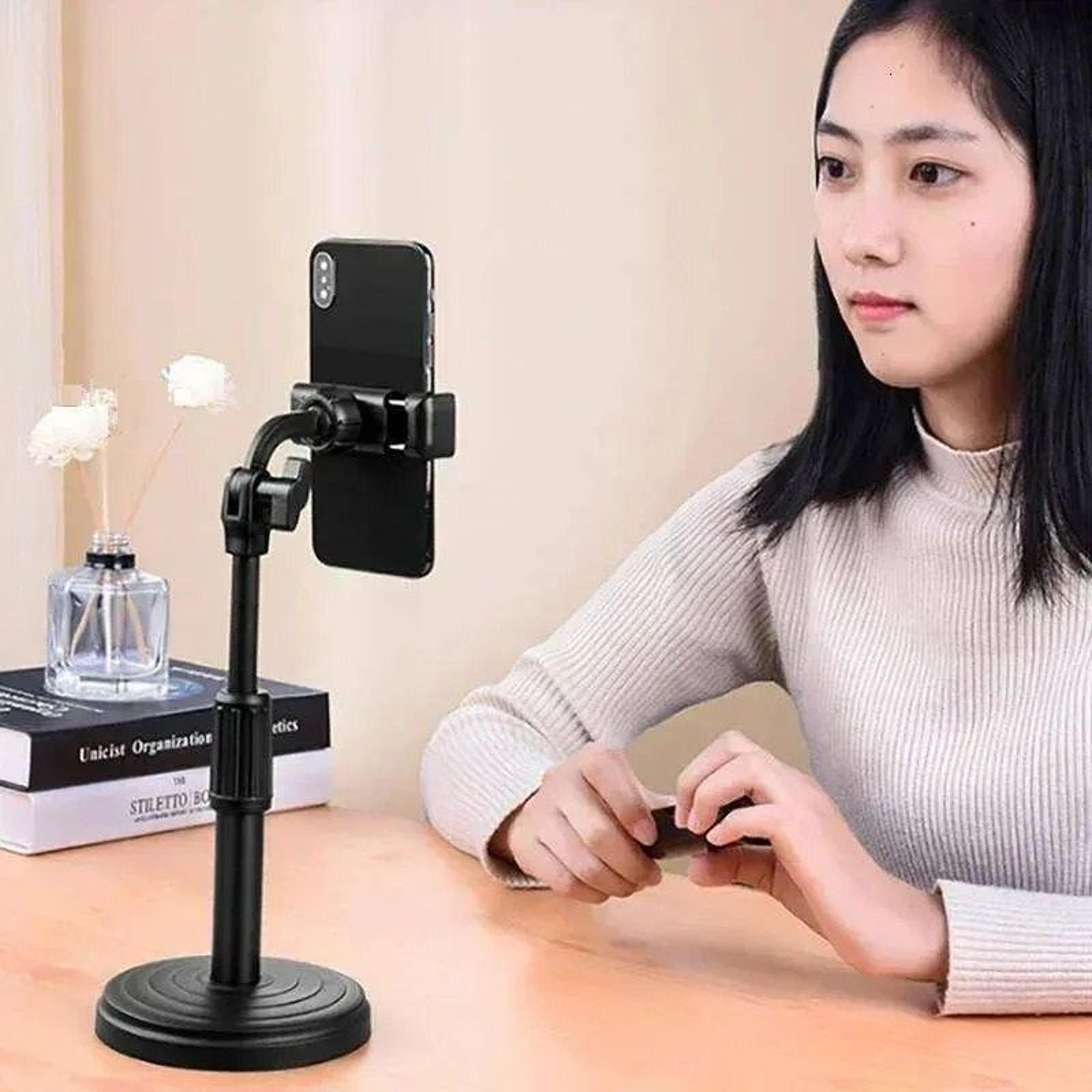 retractable desk clip phone stand with adjustable aluminum alloy arm