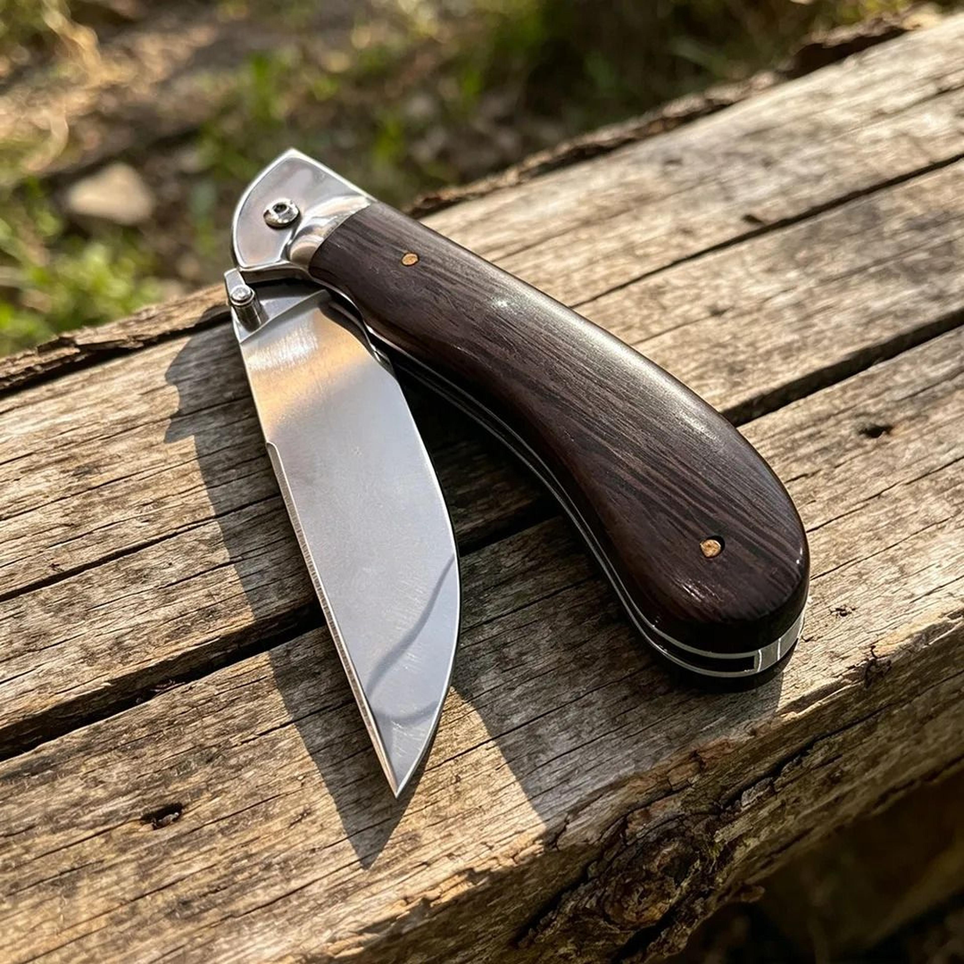 Wood Handle Folding Pocket Knife For Camping Outdoor Use And Kitchen Tasks 1