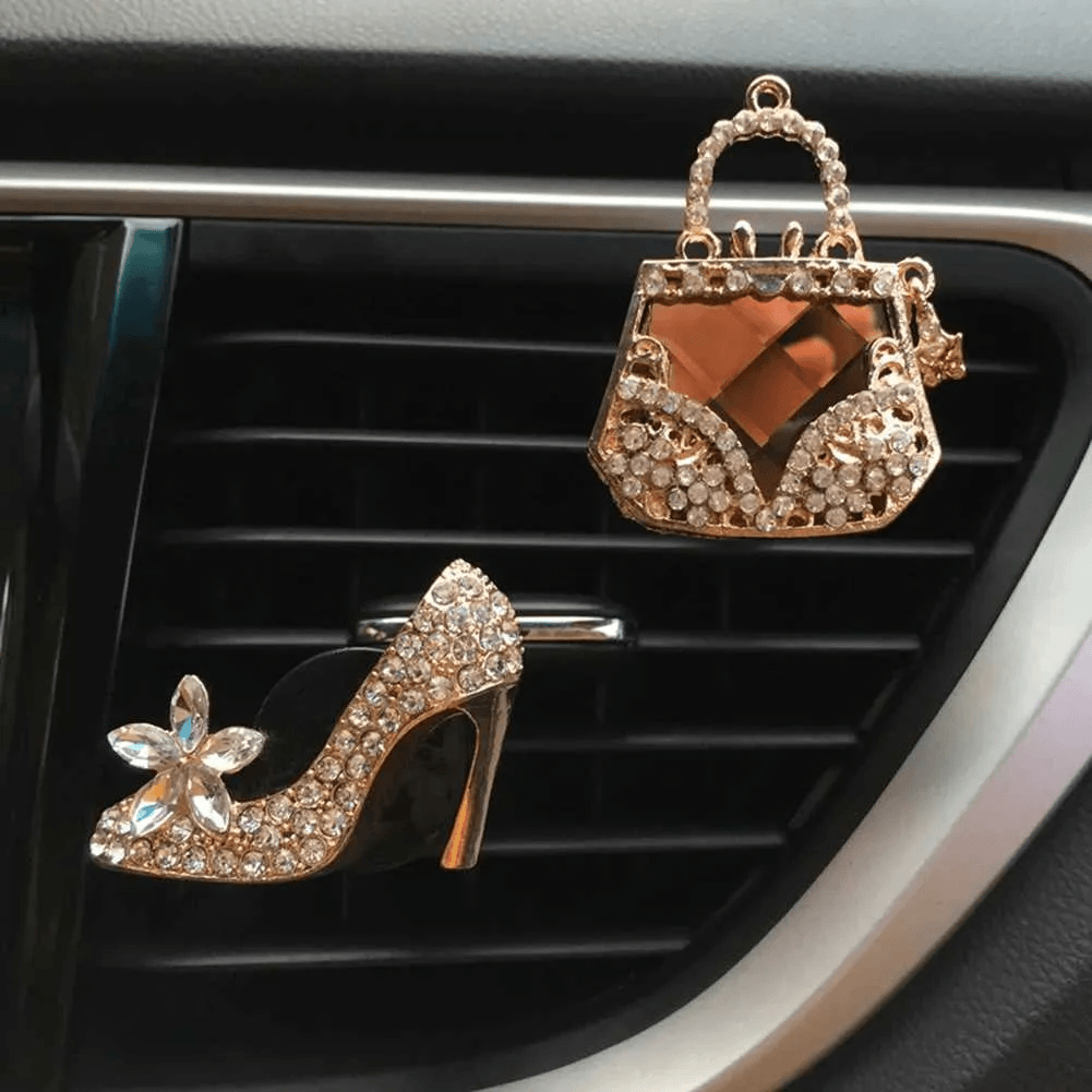 diamond elephant car air freshener vent clip with replaceable fragrance pad